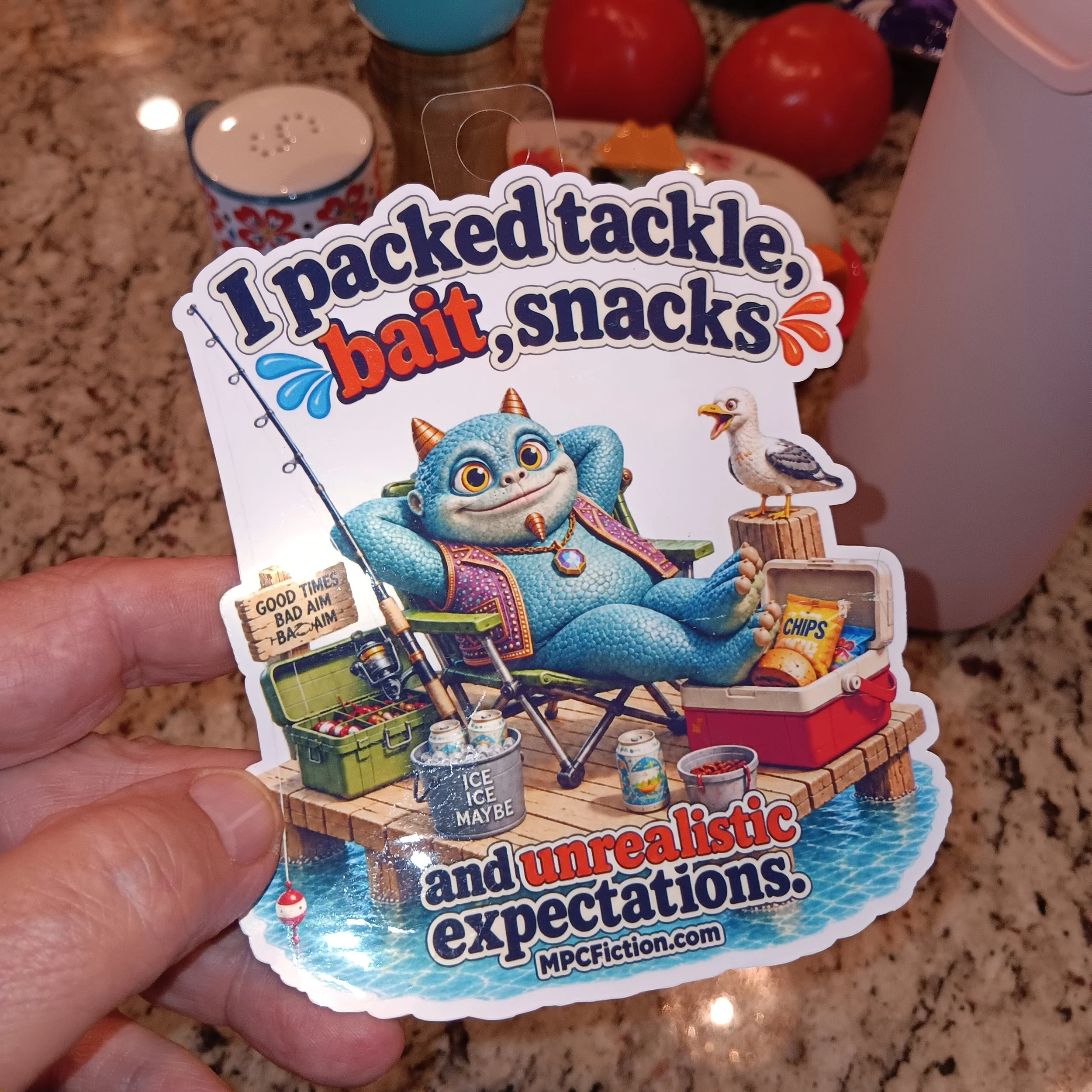Unrealistic Expectations Funny Fishing Vinyl Sticker | Waterproof Decal