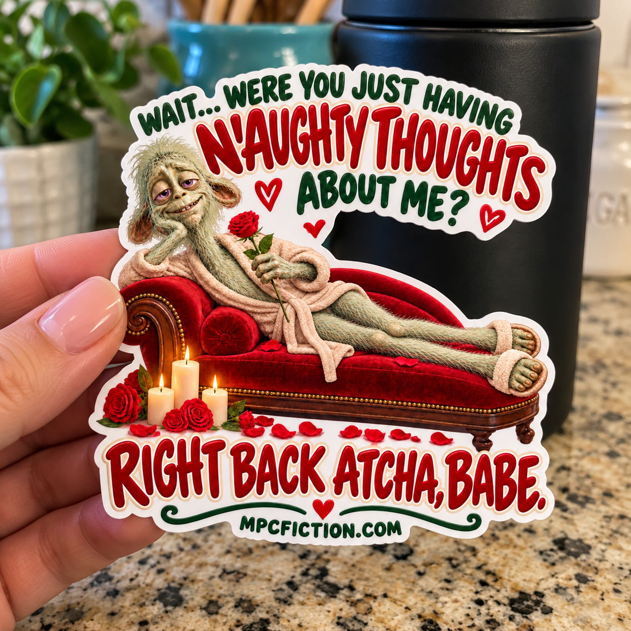 Naughty Thoughts – Flirty Adult Humor Sticker | Waterproof Collectibles