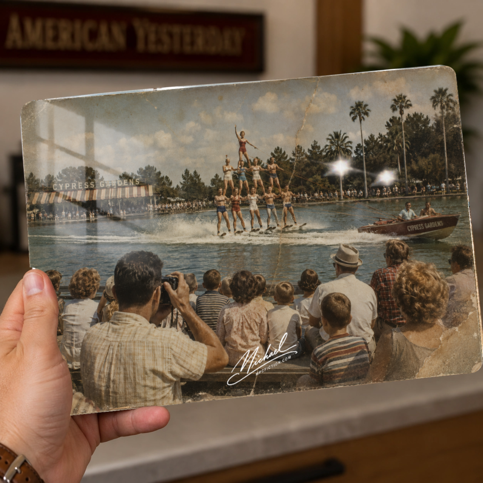 Flying Pyramid | Vintage Cypress Gardens Water Ski Wall Art