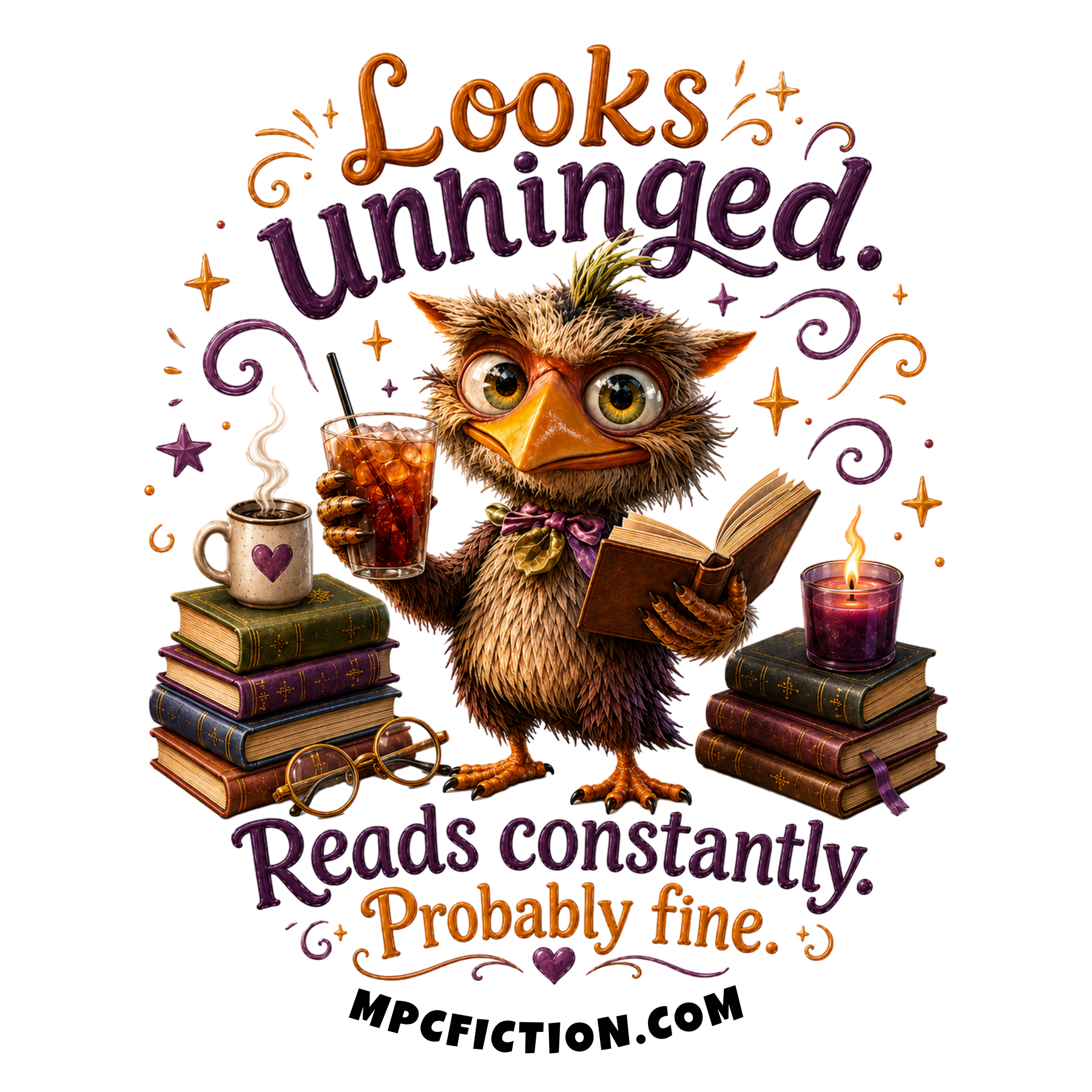 Looks Unhinged Reads Constantly Probably Fine — Funny Bookish Gift for Readers