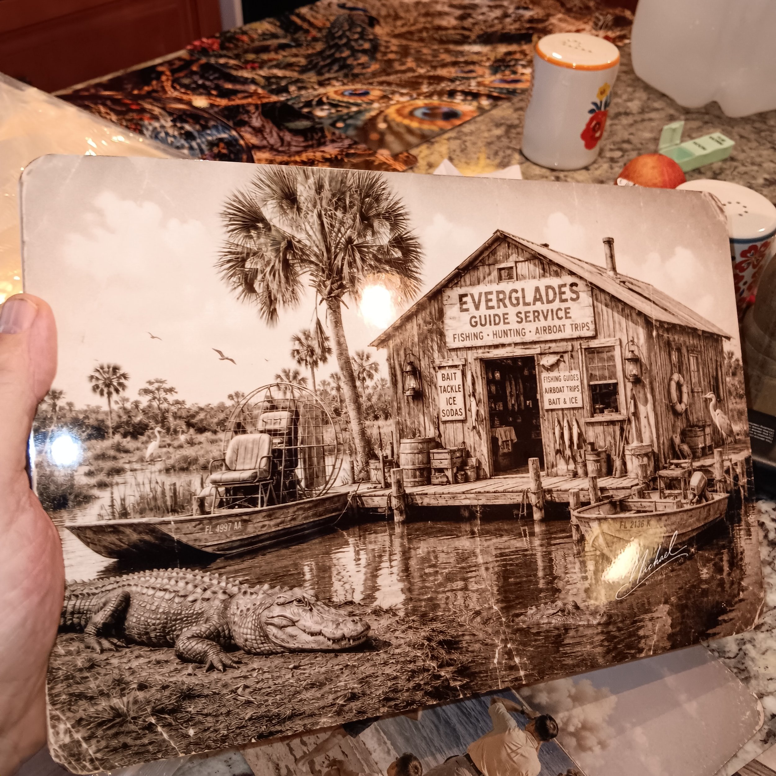 Everglades Outpost – Vintage Florida Everglades Fishing & Airboat Metal Wall Art