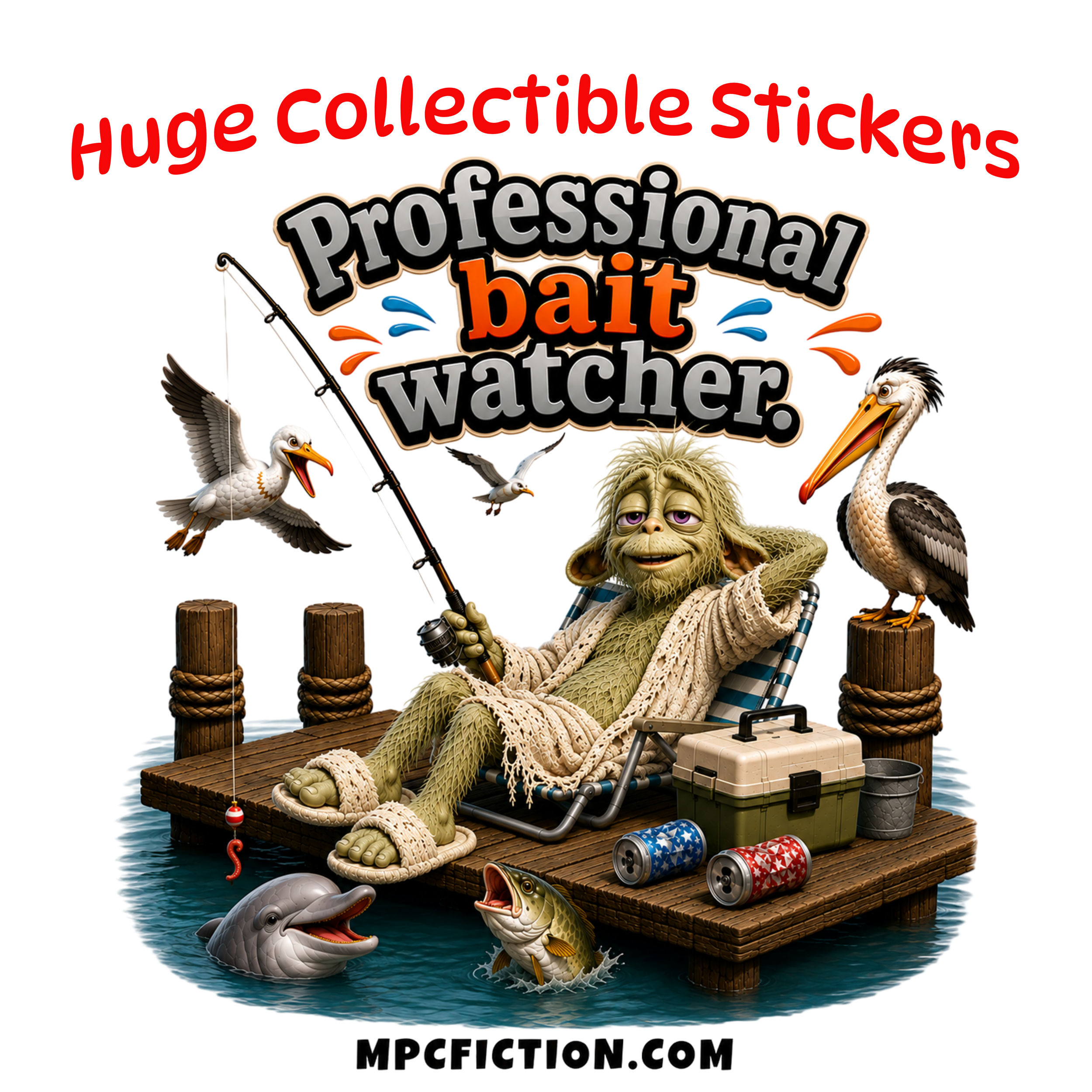 Professional Bait Watcher Funny Fishing Vinyl Sticker | Waterproof Decal