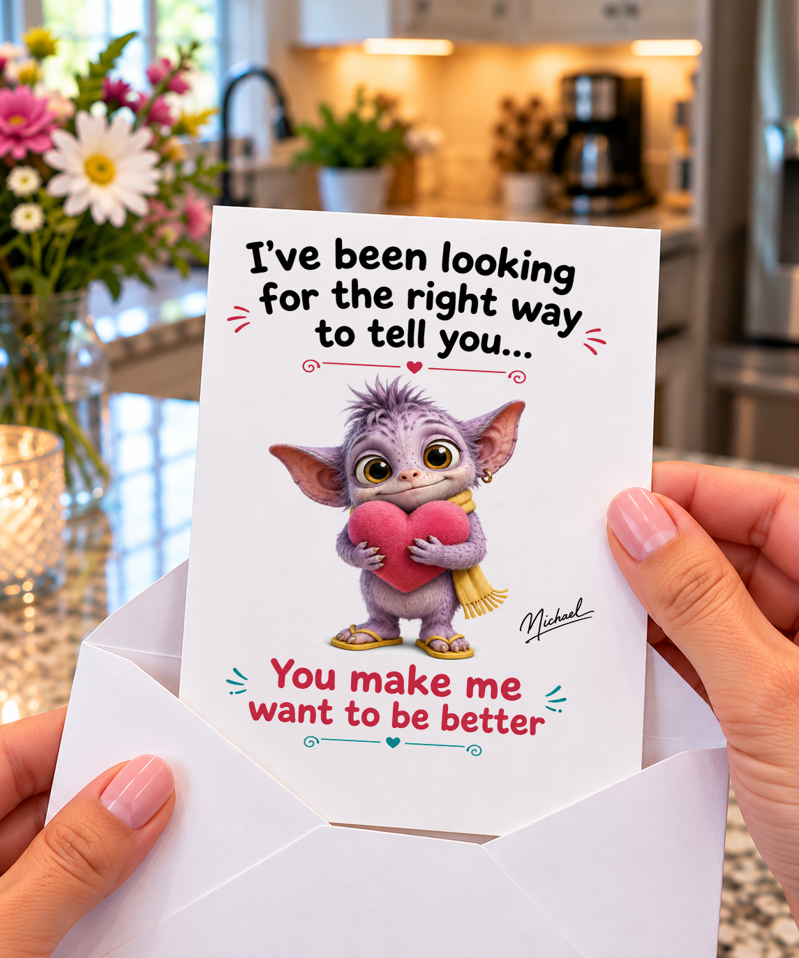 Funny Unfiltered Love Card – You Make Me Want to Be Better | Say It Better Collectible Attitude Card