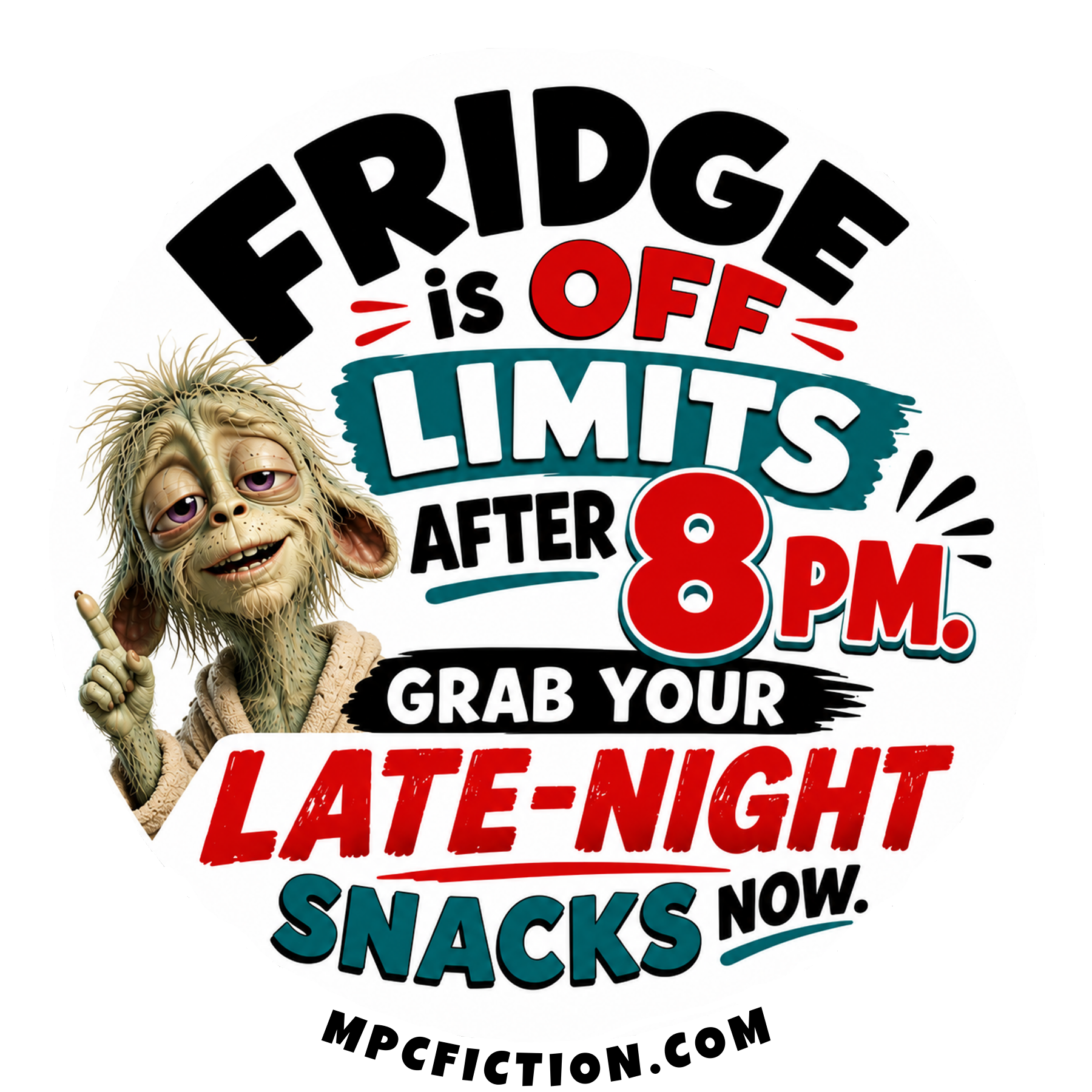 Funny Late-Night Snack Magnet | Collectible 3" Metal Kitchen Magnet