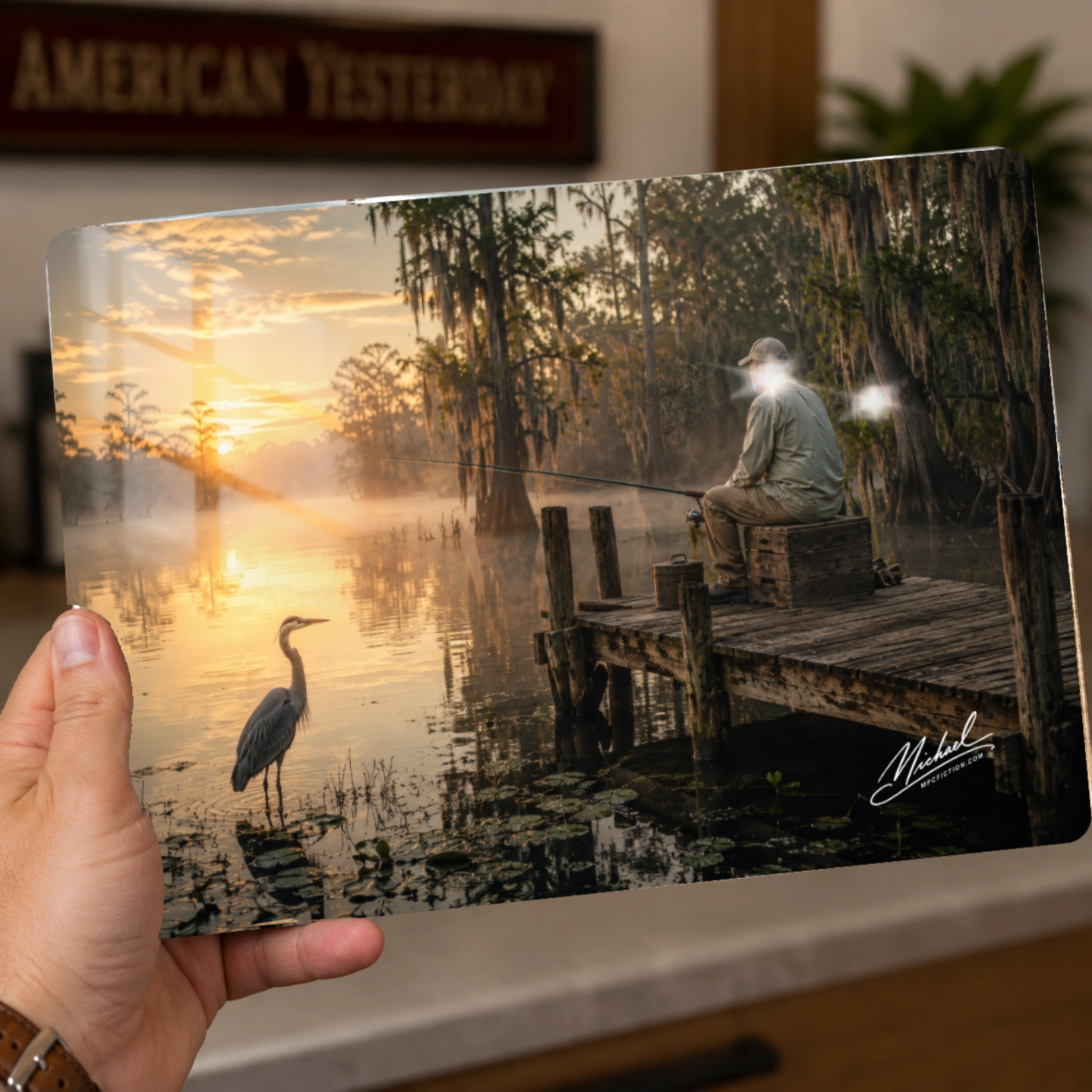 Stillwater Company – Fishing Metal Wall Art | Peaceful Lake Fishing Decor