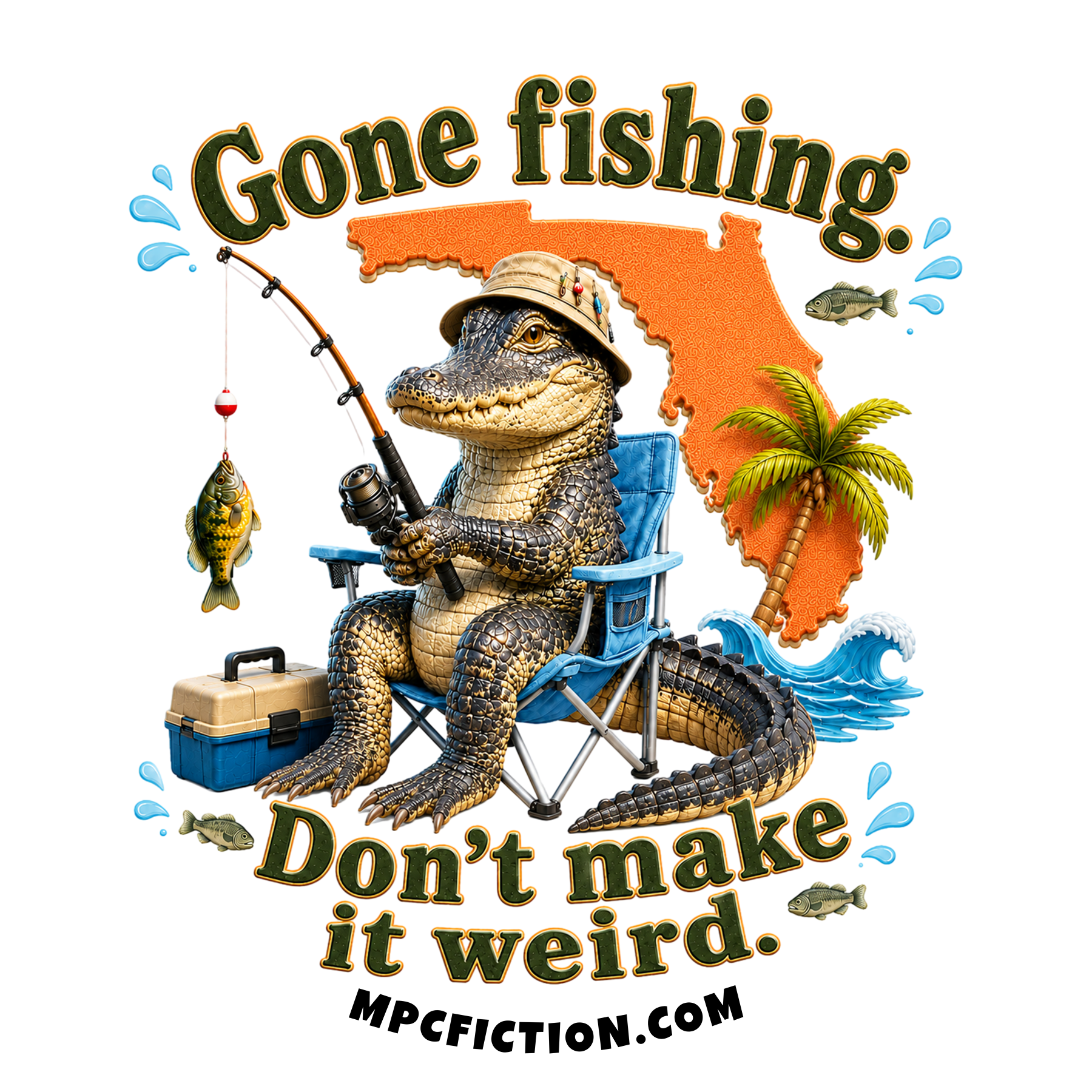 Gone fishing. Don't Make It Weird — Florida Alligator Fishing Sticker Magnet Funny Gift for Florida Anglers