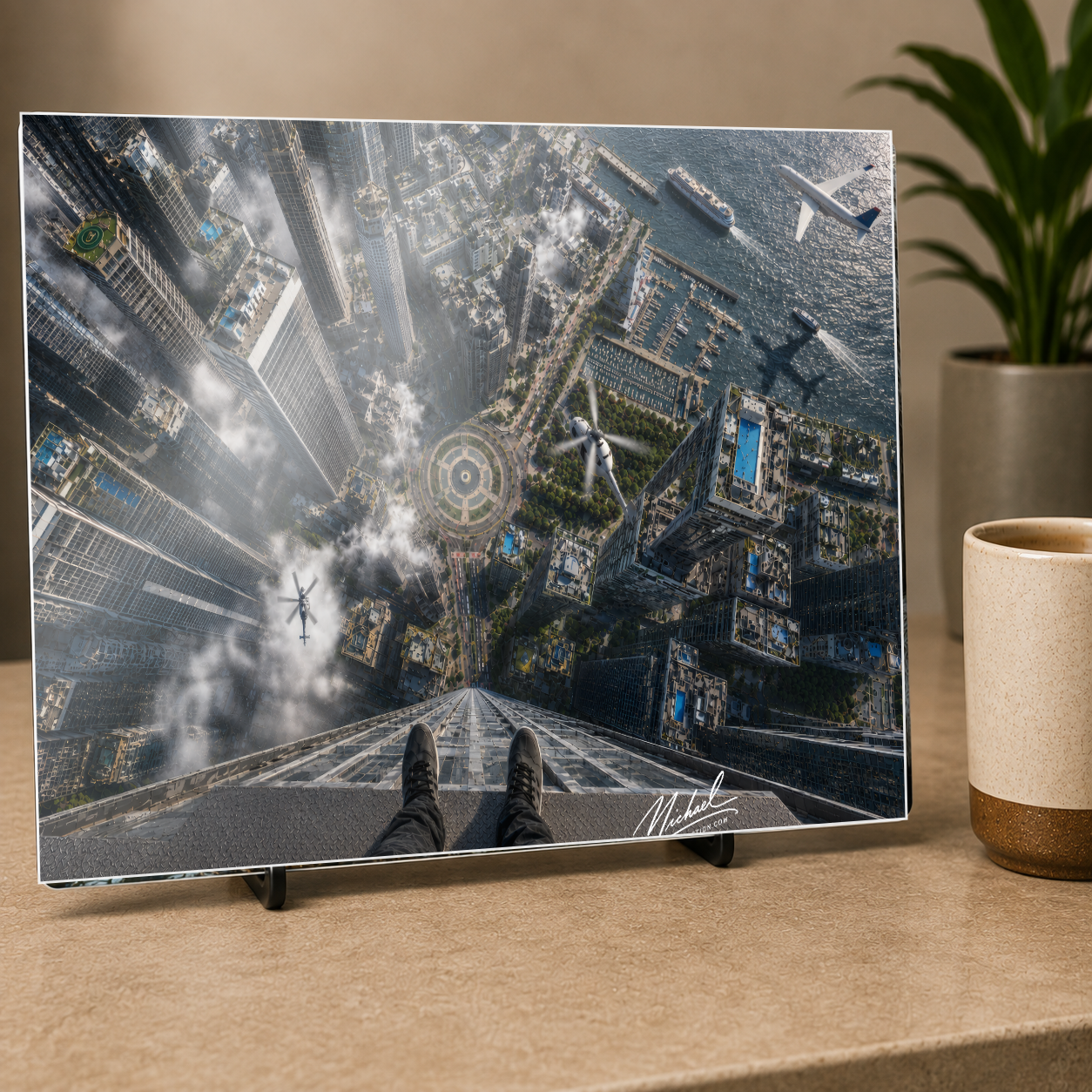 The Ledge | Skyscraper Vertigo Wall Art, City View from Above, Urban Heights