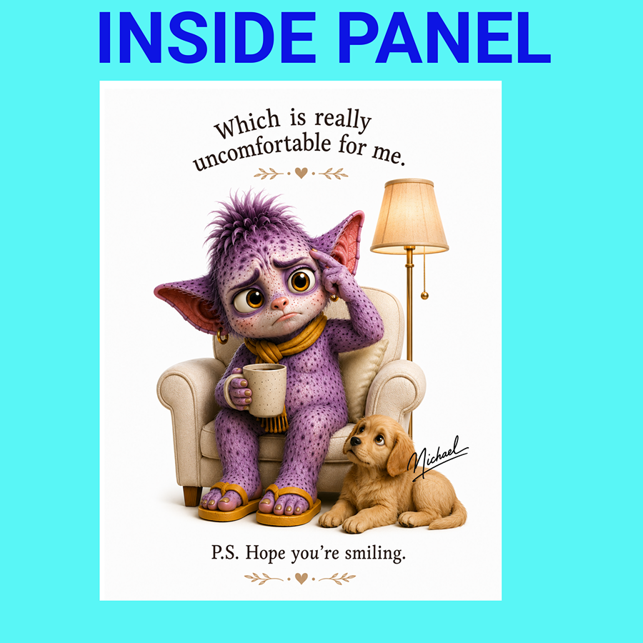 Funny thinking of you gift card with heartfelt humor.