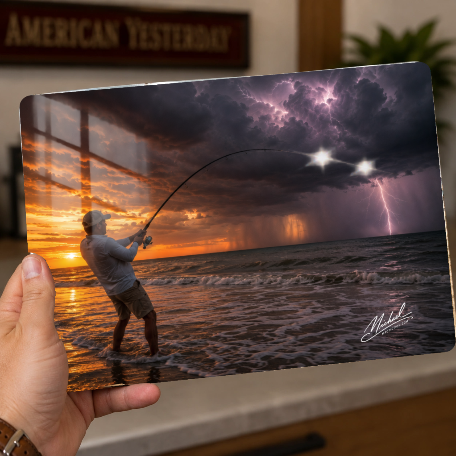 Against The Storm – Fishing Metal Wall Art | Storm Fishing Decor