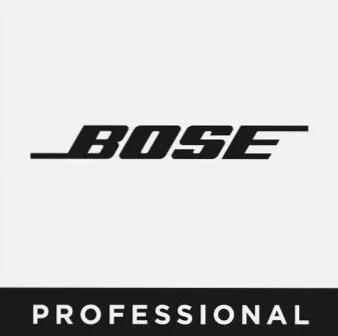 Logotipo de Bose Professional en fondo blanco y negro.