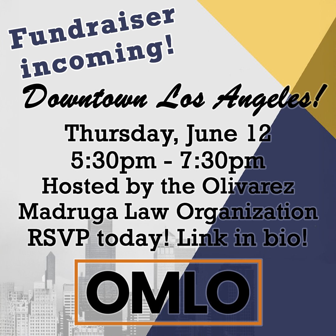 Don't forget! June 12th is our fundraiser in Downtown Los Angeles! Hosted by the Olivarez Madruga Law Organization. RSVP and more info in my bio!
