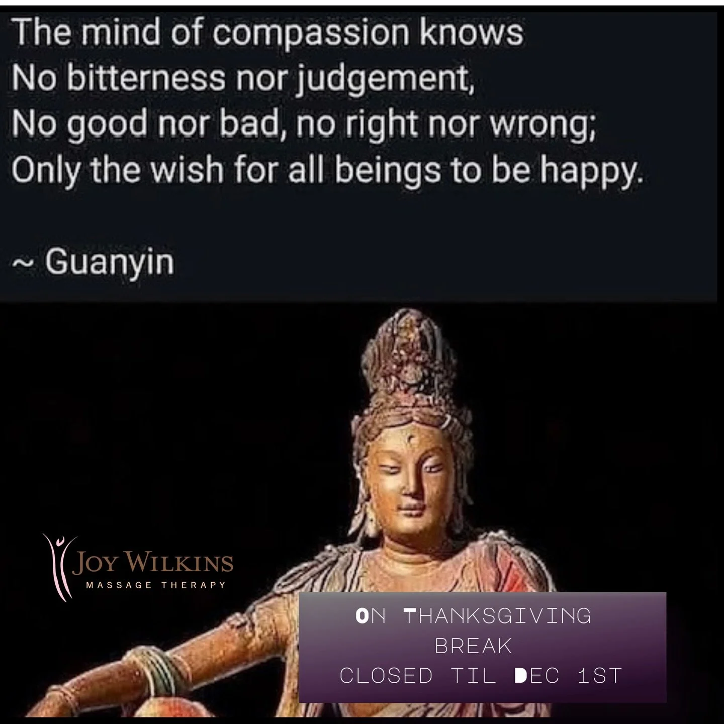 @massagejoy is out of the studio for the holiday week. Wishing all a wonderful holiday with family and friends. Sending love to those whom have lost loved ones or find sadness in not feeling like they have a place to be nurtured this Thanksgiving. 


