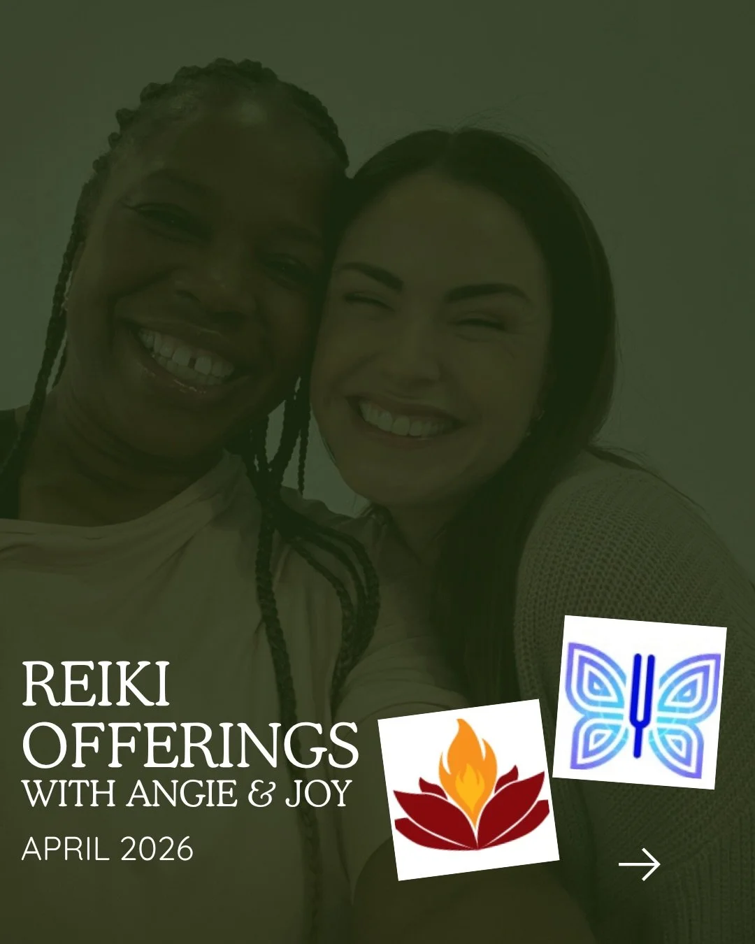 This month we highlight our journey together. So much gratitude in this moment 🦋

Just over a year ago, I stepped outside my comfort zone and asked Angie to co-create a Reiki Circle&hellip; and that one &ldquo;yes&rdquo; has blossomed into something