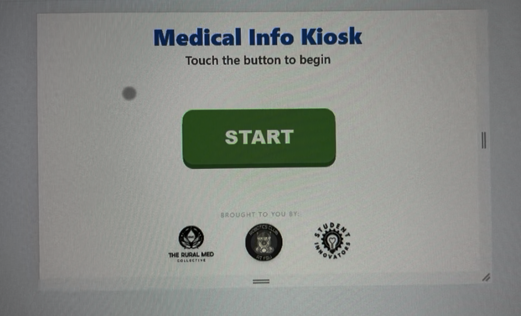 Screenshot of Kiosk Home Screen