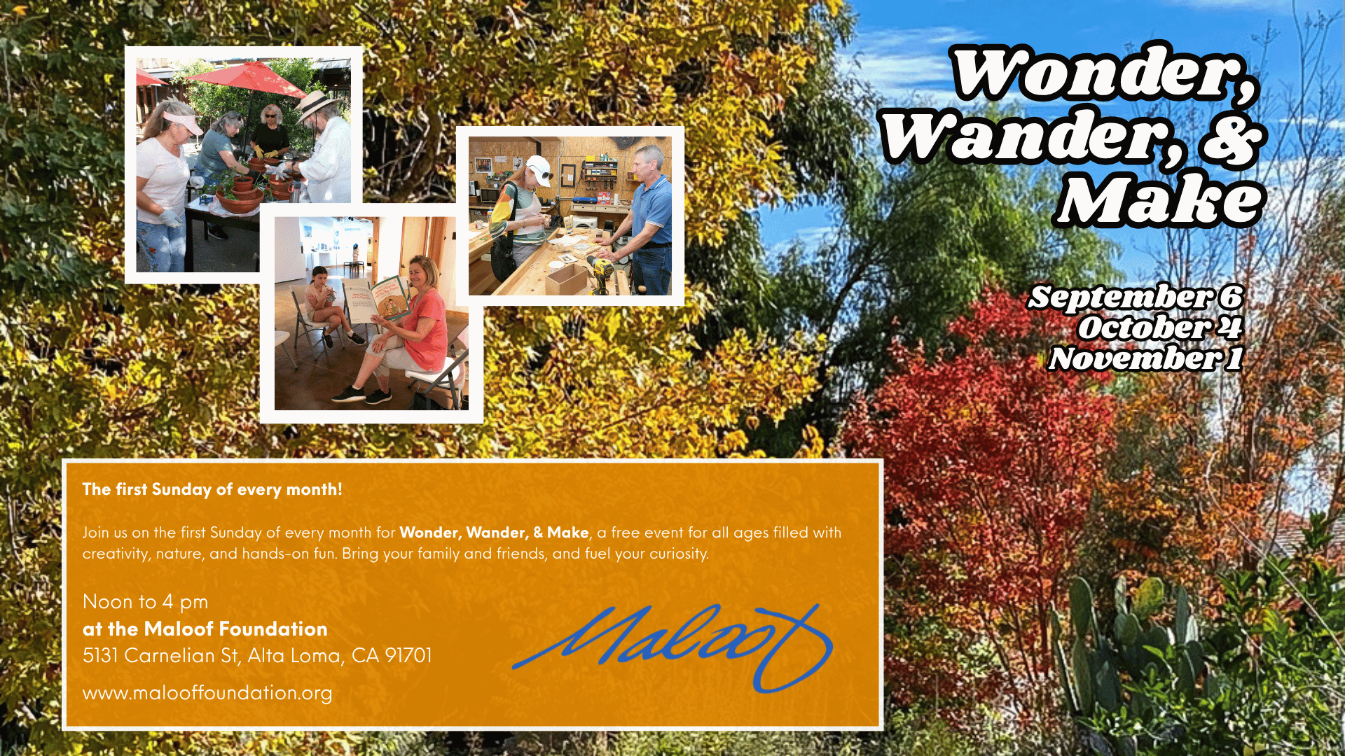 Wonder, Wander, and Make