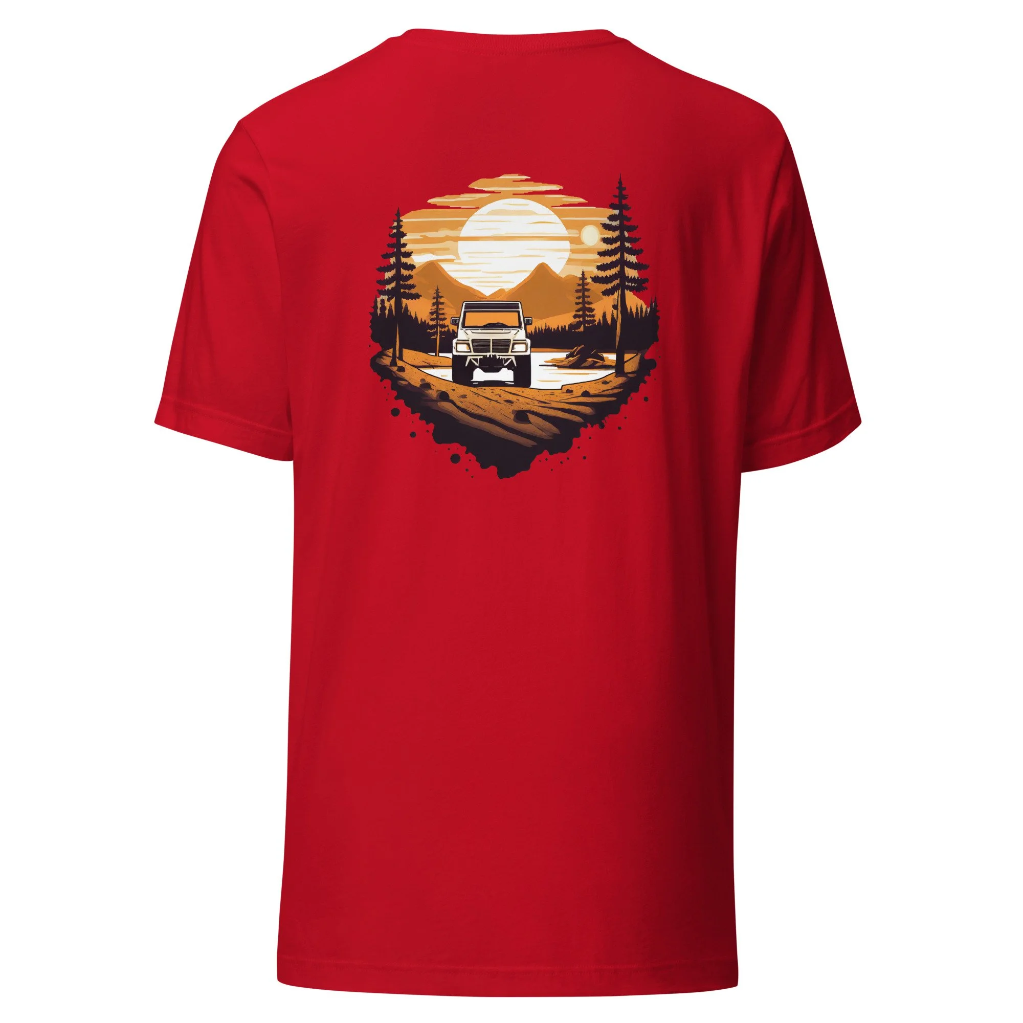 Sunset Land Rover Adventure Short Sleeve Graphic T-Shirt (Back Graphic)