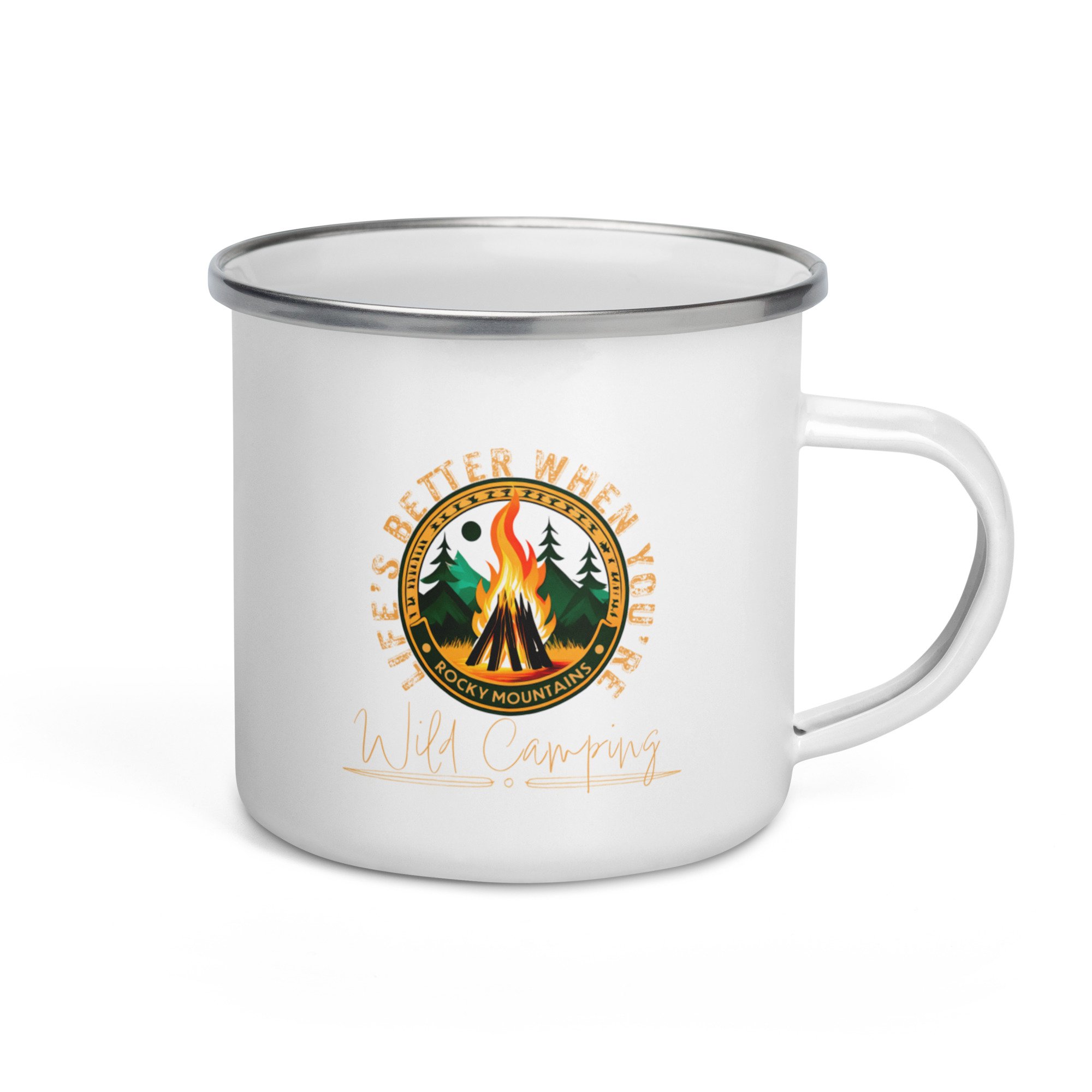 Wild Camping Enamel Camping Mug