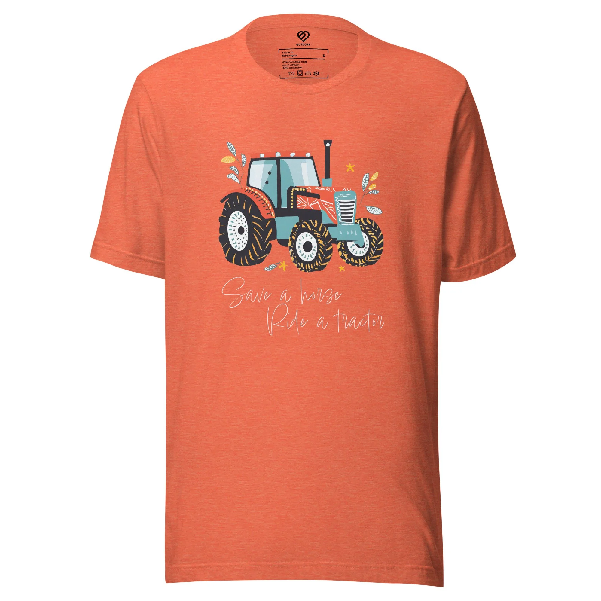 Save A Horse Ride A Tractor Graphic Short Sleeve T-Shirt