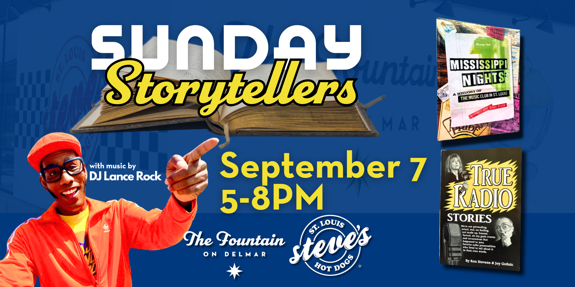Sunday Storytellers: Legends of Music & Radio at Steve's Hot Dogs & The Fountain on Delmar