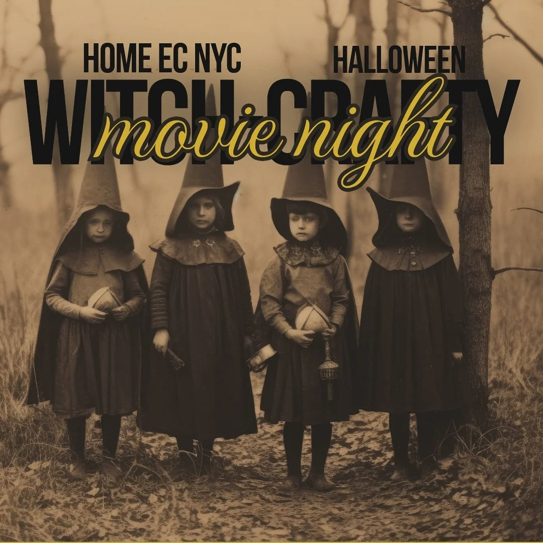 NYC in bonkers on Halloween but it's still fun to partake ssssso home about a cute little, cozy little, crafty little FREE movie night for the girlies to come work on their WIP, enjoy my snackies and Kiki! This event is free so come hang with me in t