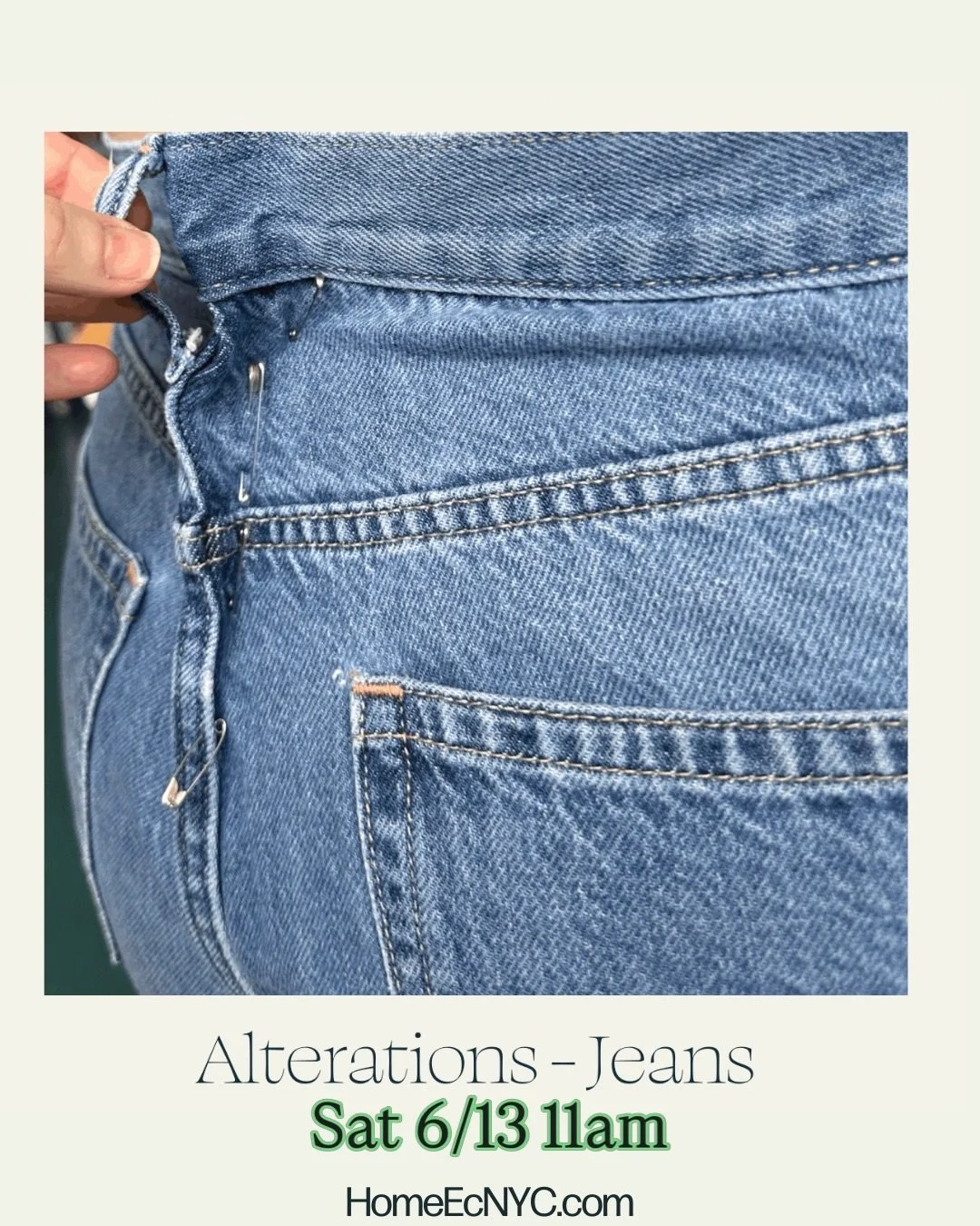 In this workshop we will address the two essential jean alterations: shortening jeans while maintaining the original hem, and taking in the back waist to eliminate gaping! 

🦆Check out all class details using link in bio.
#sewing #learntosew #altera