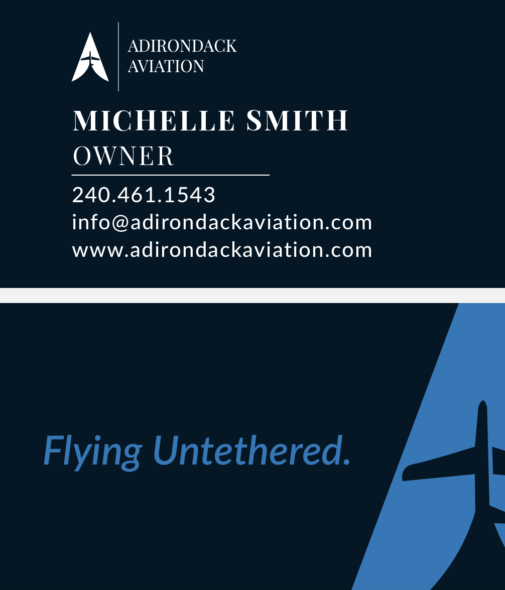 Business Card Design, Adirondack Aviation