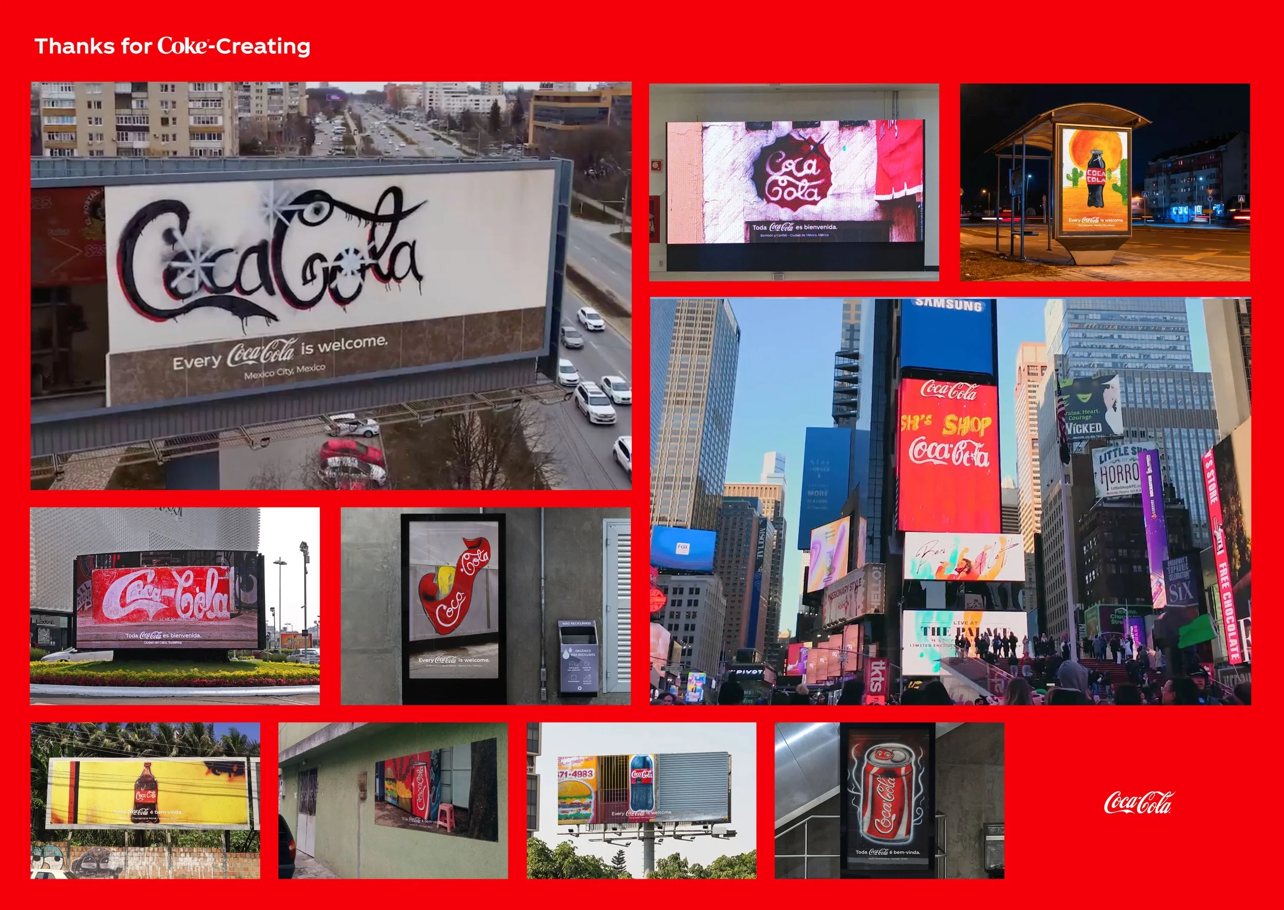 Thank You for Coke-Creating, in-situ signage