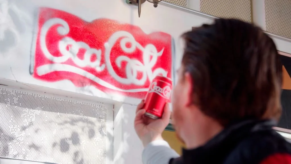 Hand-painted Coca-Cola logo interpretation
