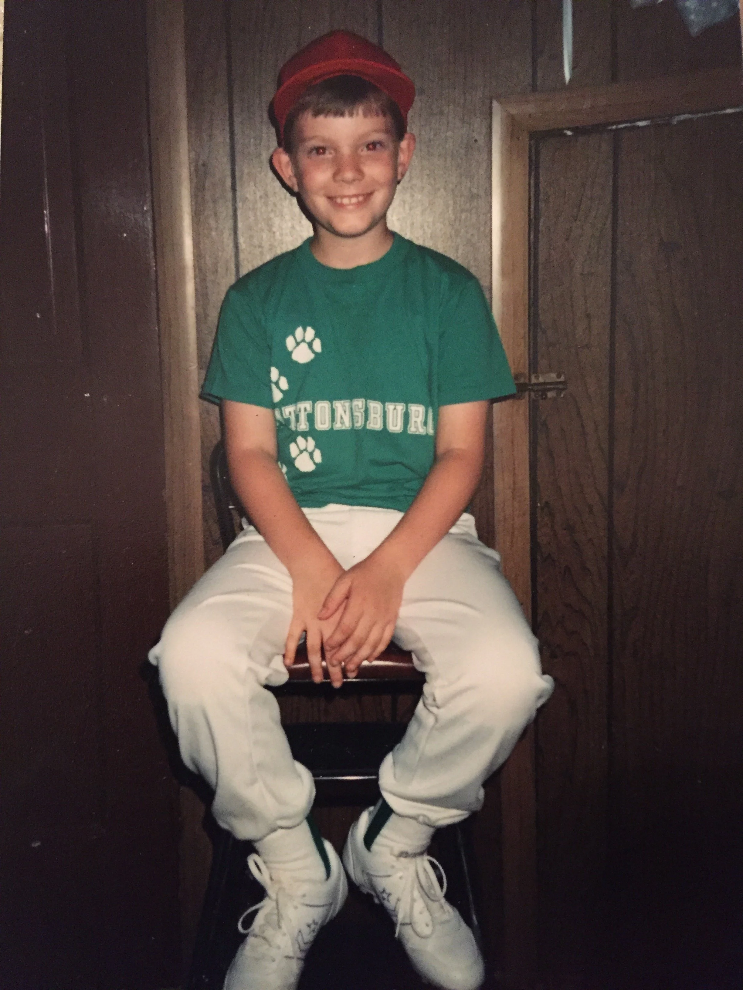 Chase playing baseball as a kid