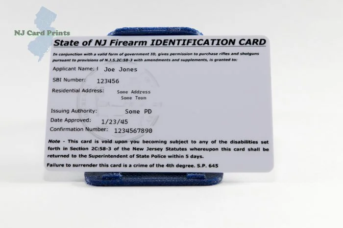 New Jersey Firearms Purchaser ID Card - Transfer to Card