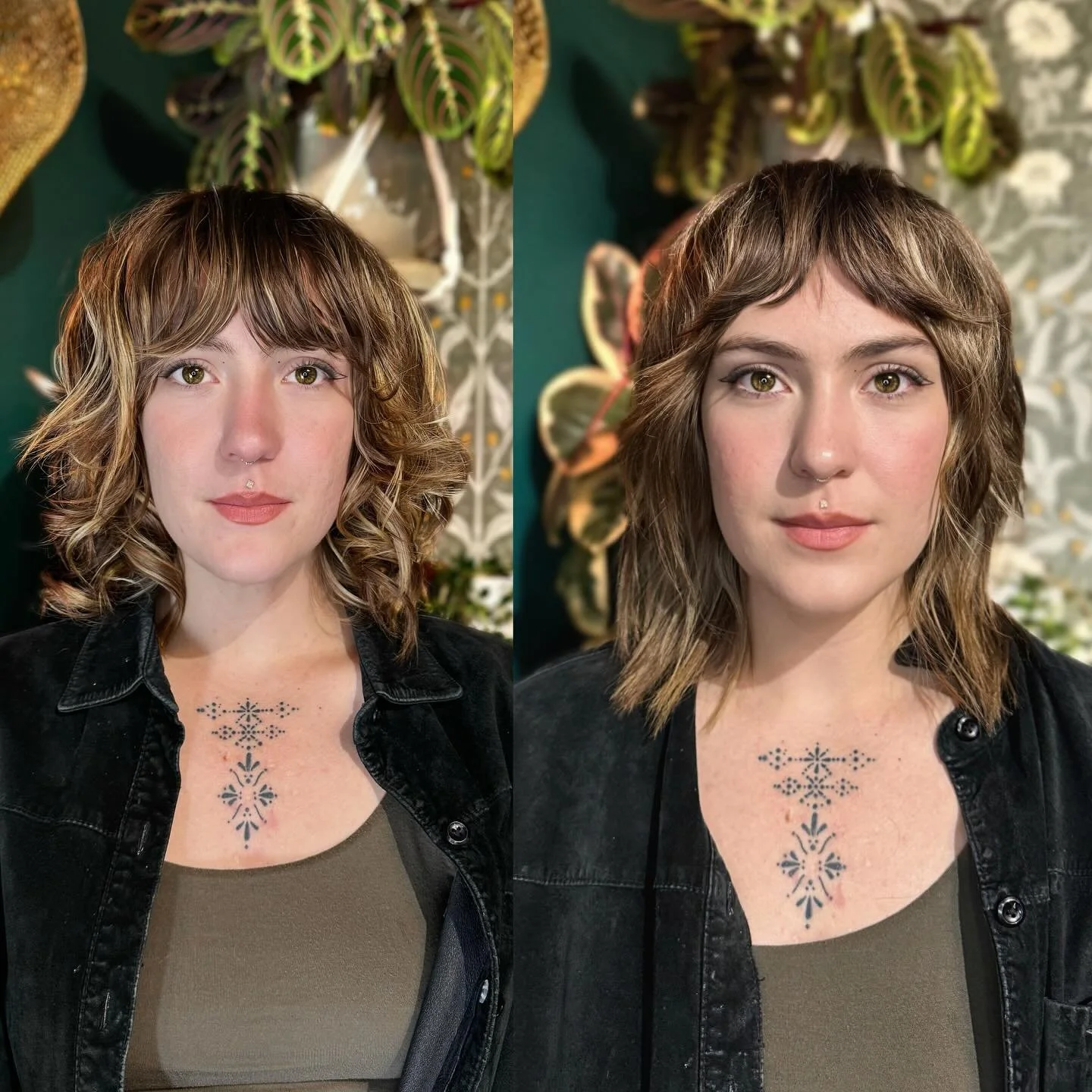 @desert.stray has amazing hair and it was a real treat to get my hands in there 😅 We did a toning gloss to refine her previously done highlights and I carved out a TON of weight to enable her thick hair to wave effortlessly 🤌🏻✨ #straightrazorhairc