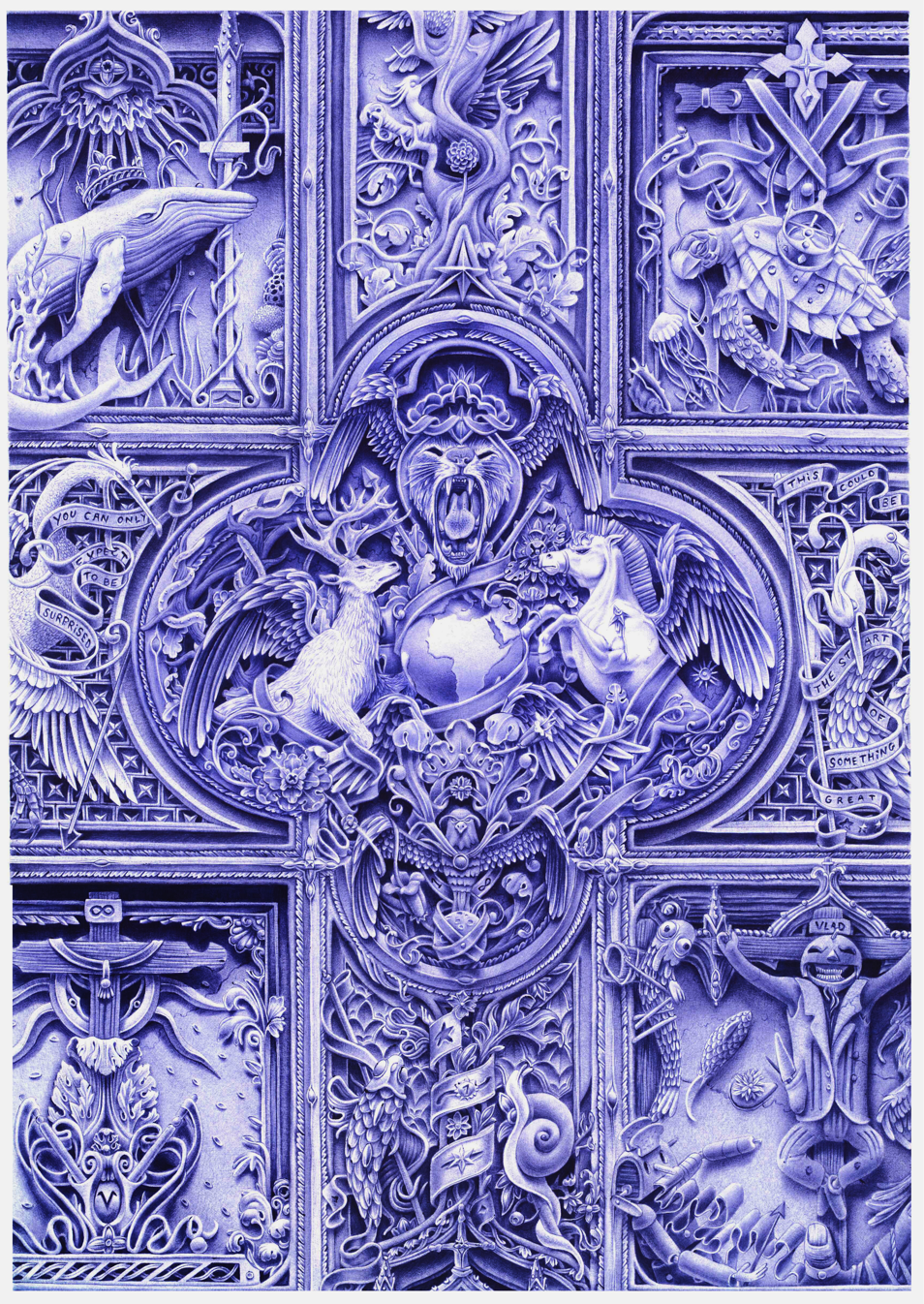 Wild scenery blue ballpoint pen Vladinsk