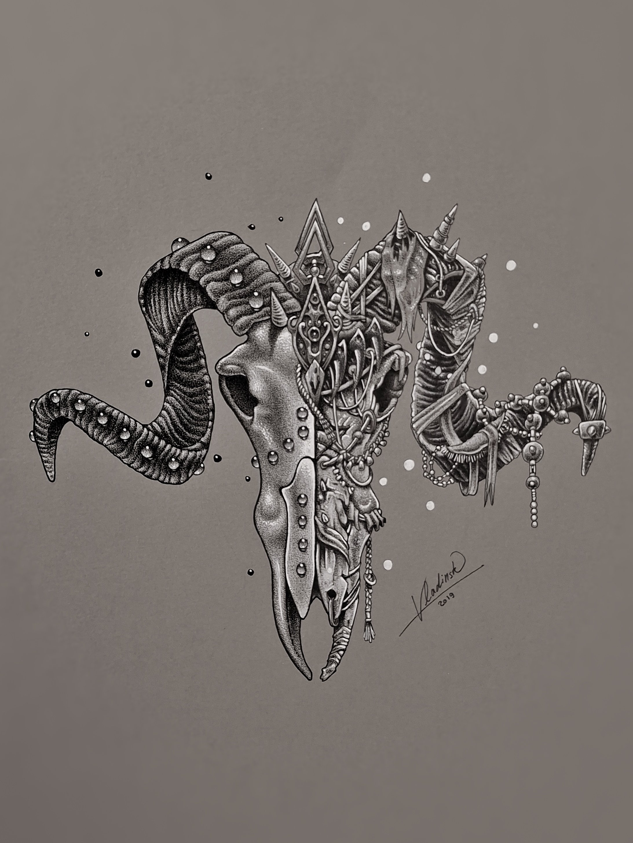Whimsical Goat Skull, 2019