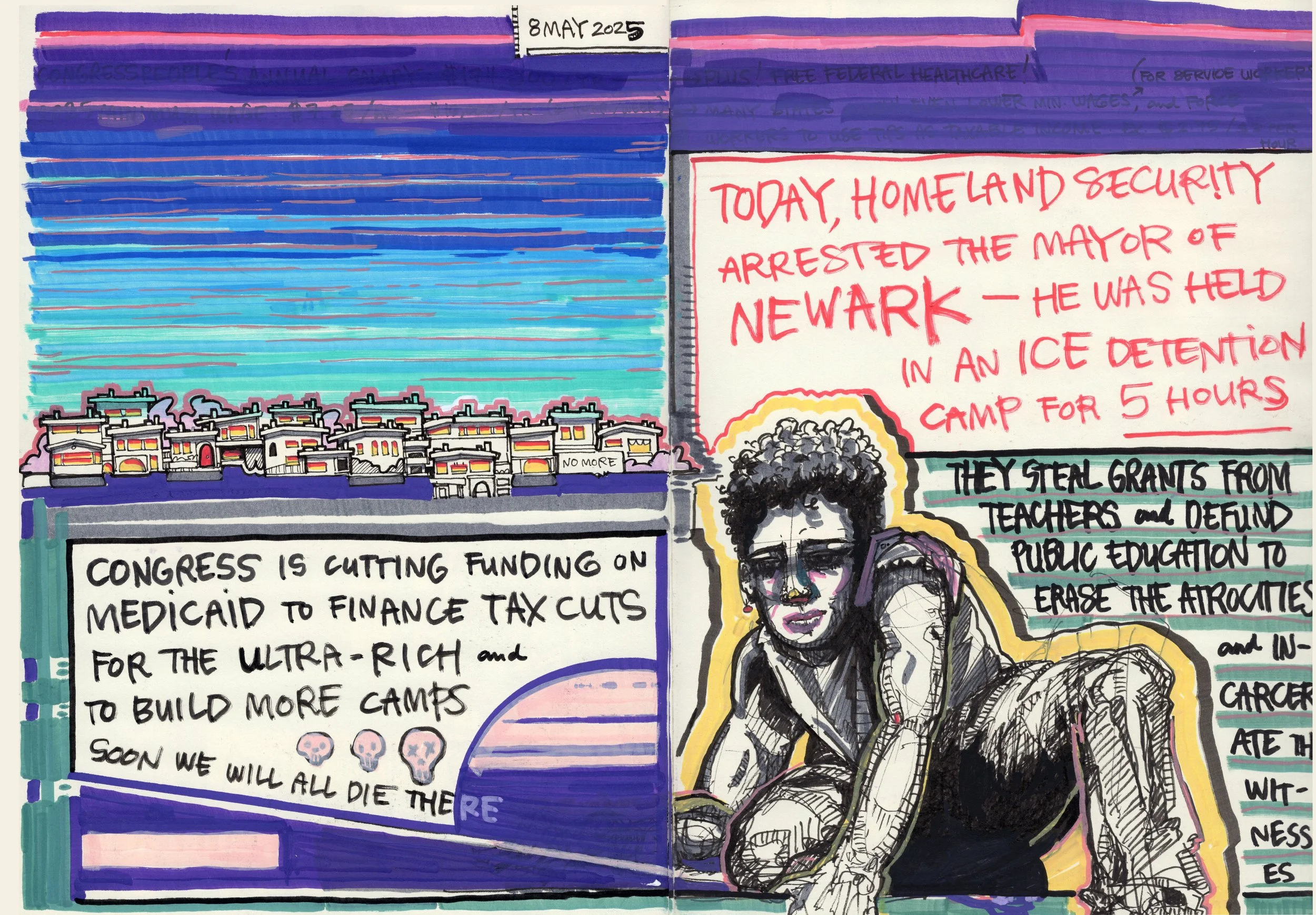 8 May, 2025, ink and acrylic on acid free paper.