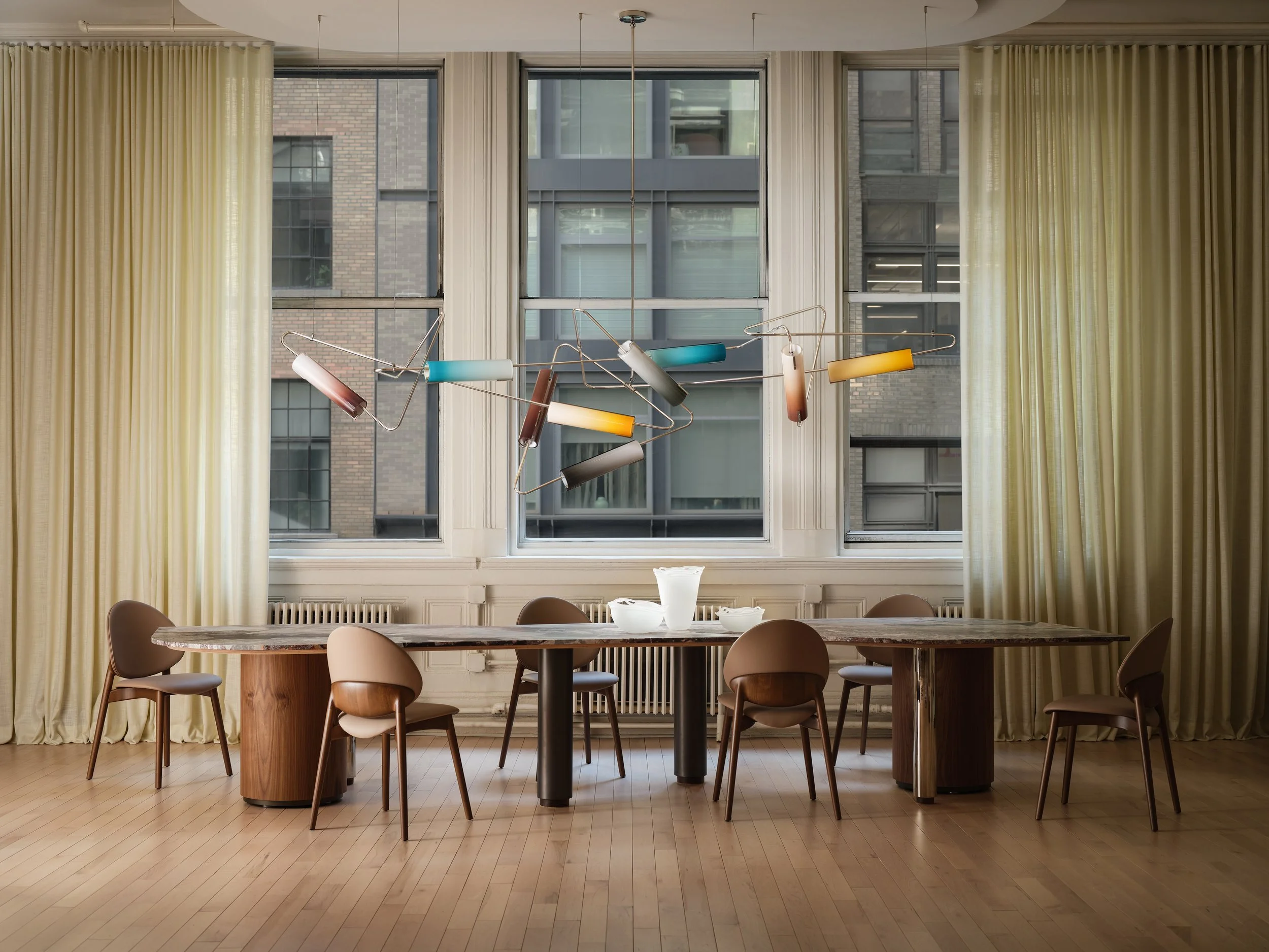  Continuum Custom Chandelier & Custom Table  
Site-specific projects offer personalized, unique functional artworks