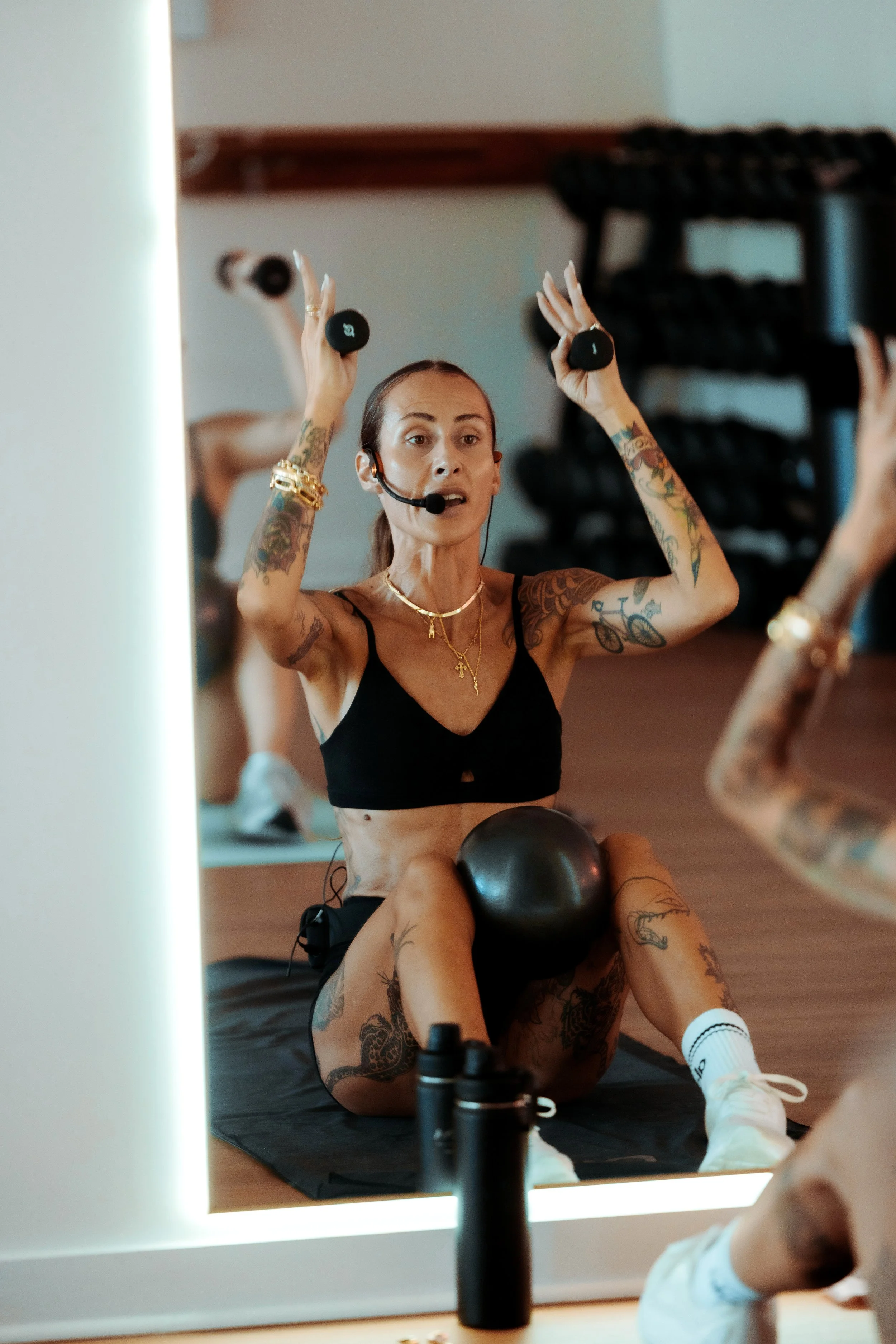 A woman performing mat pilates