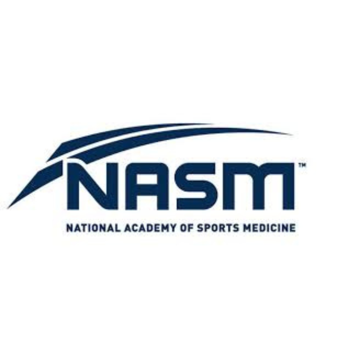 Logo of the National Academy of Sports Medicine (NASM) with a stylized swoosh above the text.