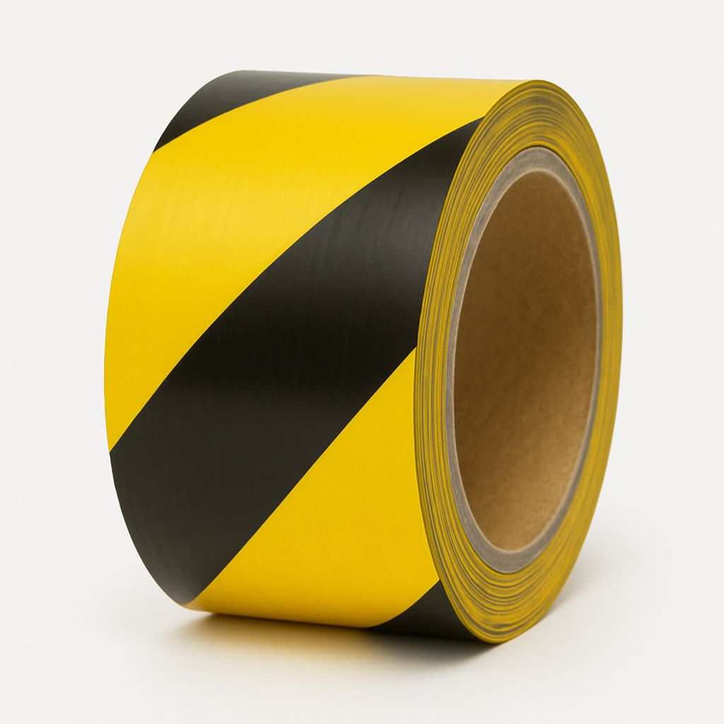 Barrier Tape – Black/Yellow 70mm Non-Adhesive (TB70BY)