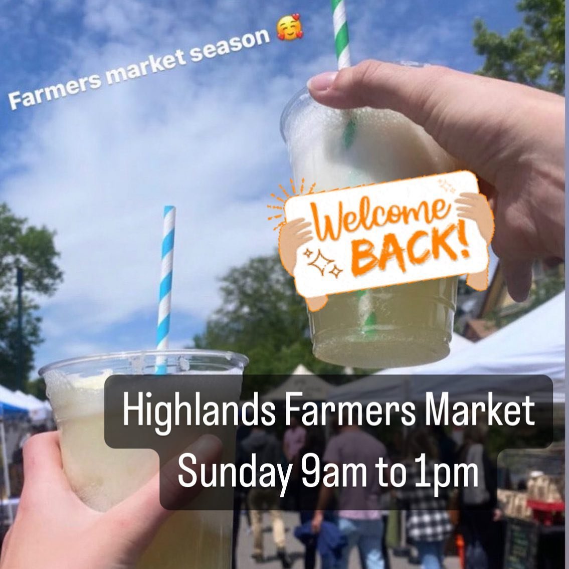 Join us this Sunday for the very first Highlands Square Farmers Market of 2024!

32nd Avenue will be filled with great vendors selling everything from fresh veggies and live plants to homemade pies and handcrafted goods.

9am to 1pm, with live music 