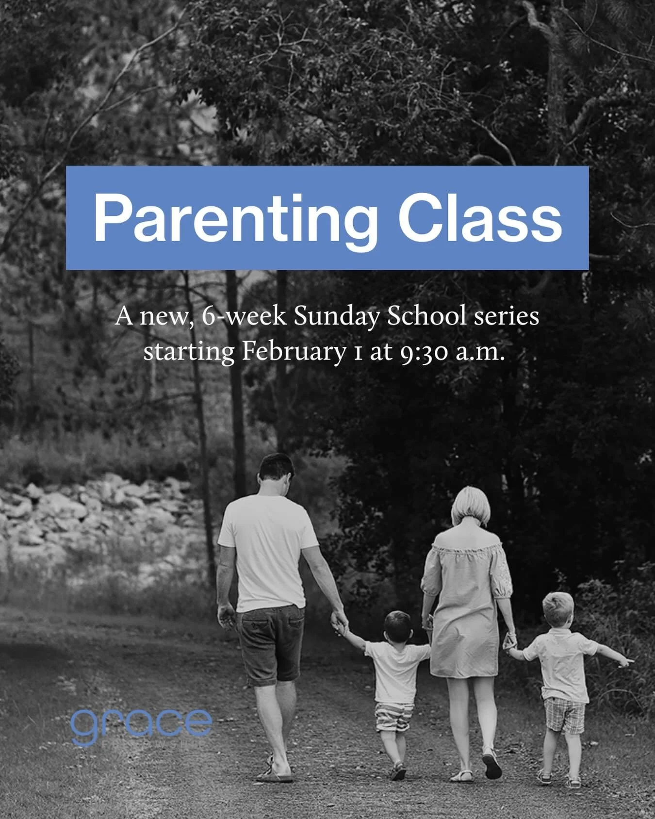 A new Sunday School series on parenting starts February 1 at 9:30 a.m. Hope to see you there!