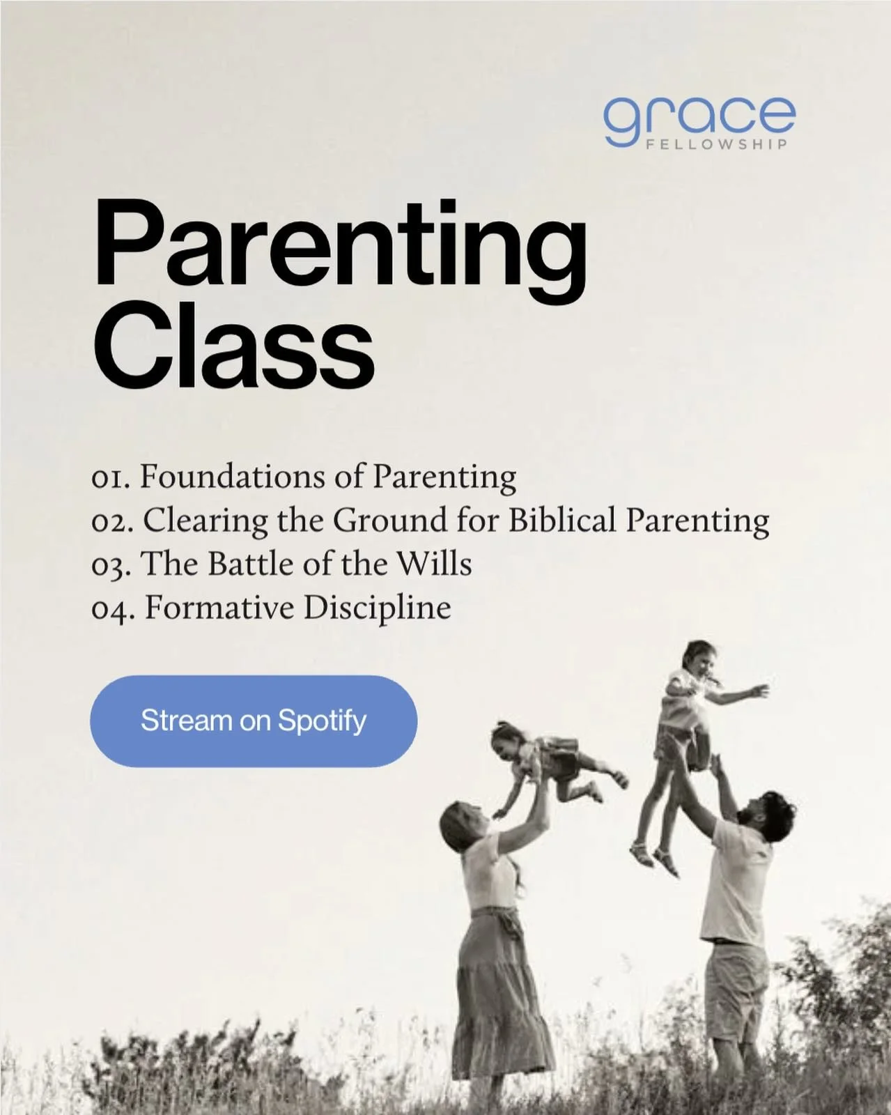 The first four sessions of our Parenting Class are now available on Spotify. Link in stories &amp; highlights.
