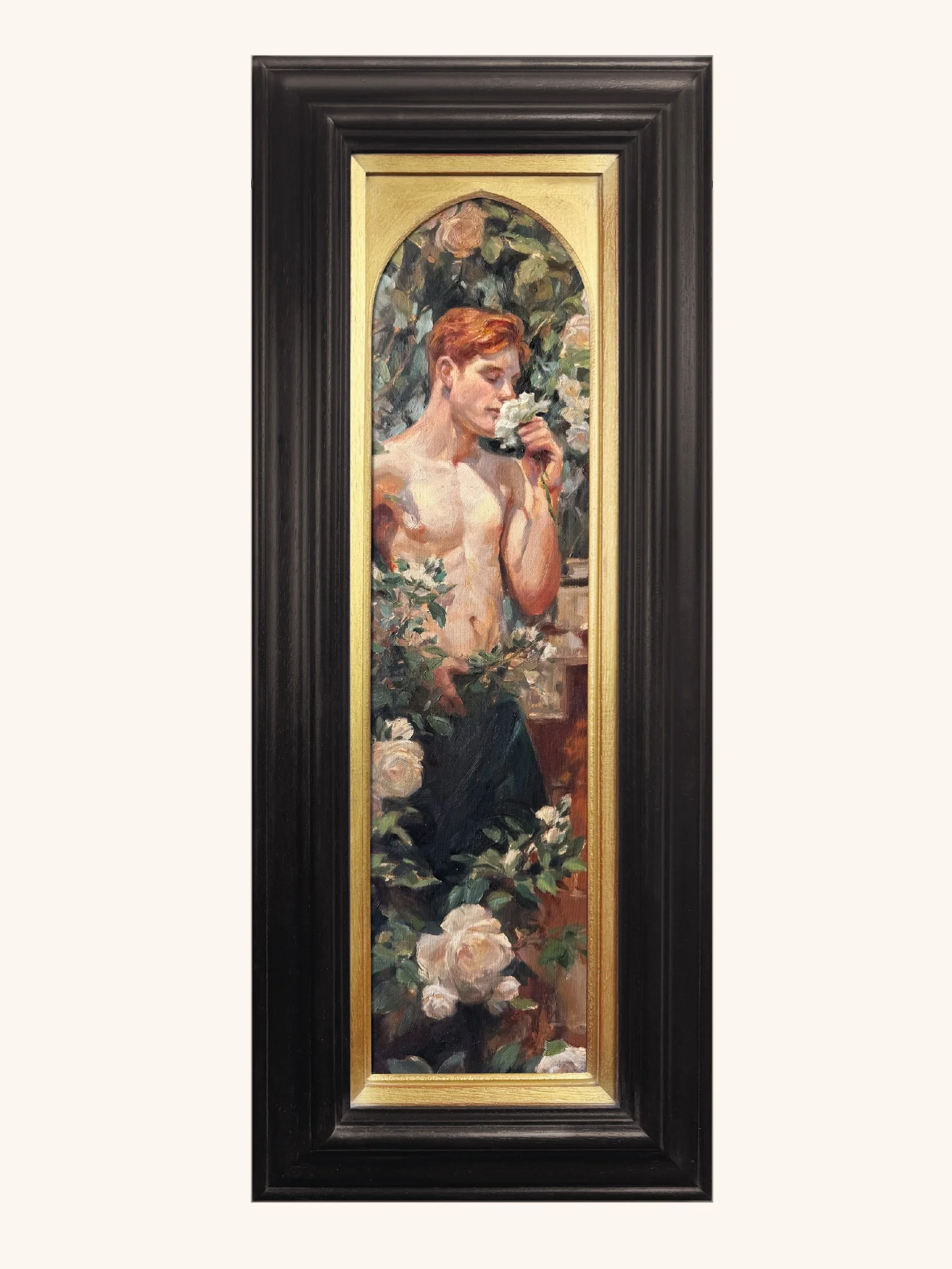 The Gardener,  2026.  Oil on panel.  Framed size: 72(h) x 30(w) cm.  Price on request