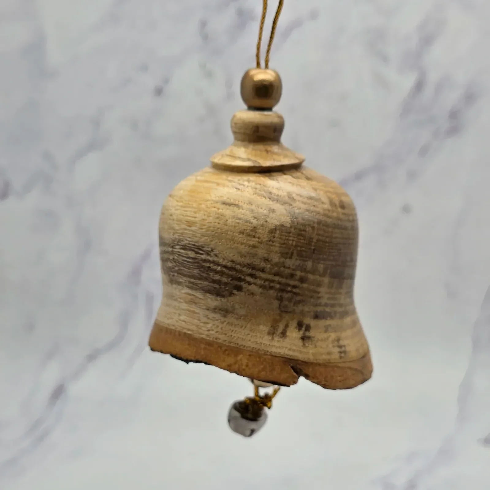 Live-Edge Hackberry Bell Christmas Ornament