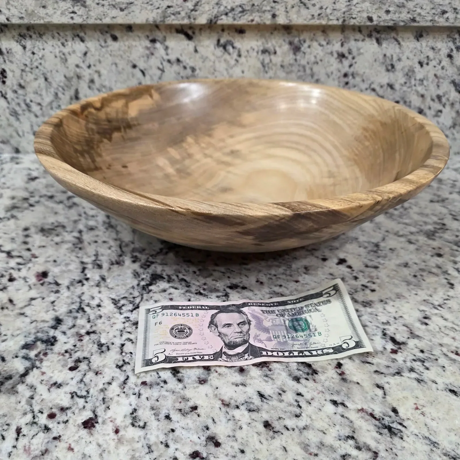 Rimmed Hackberry Serving Bowl