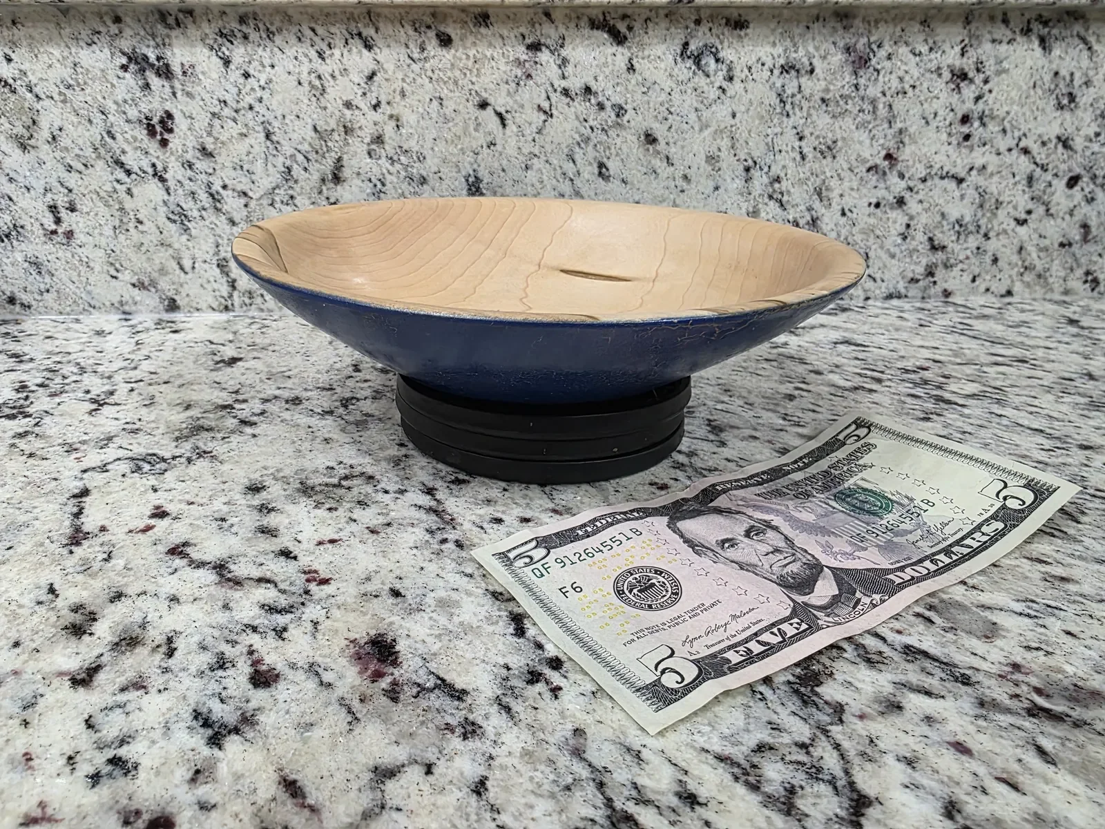 Poplar Bowl adorned with Crackle Paint