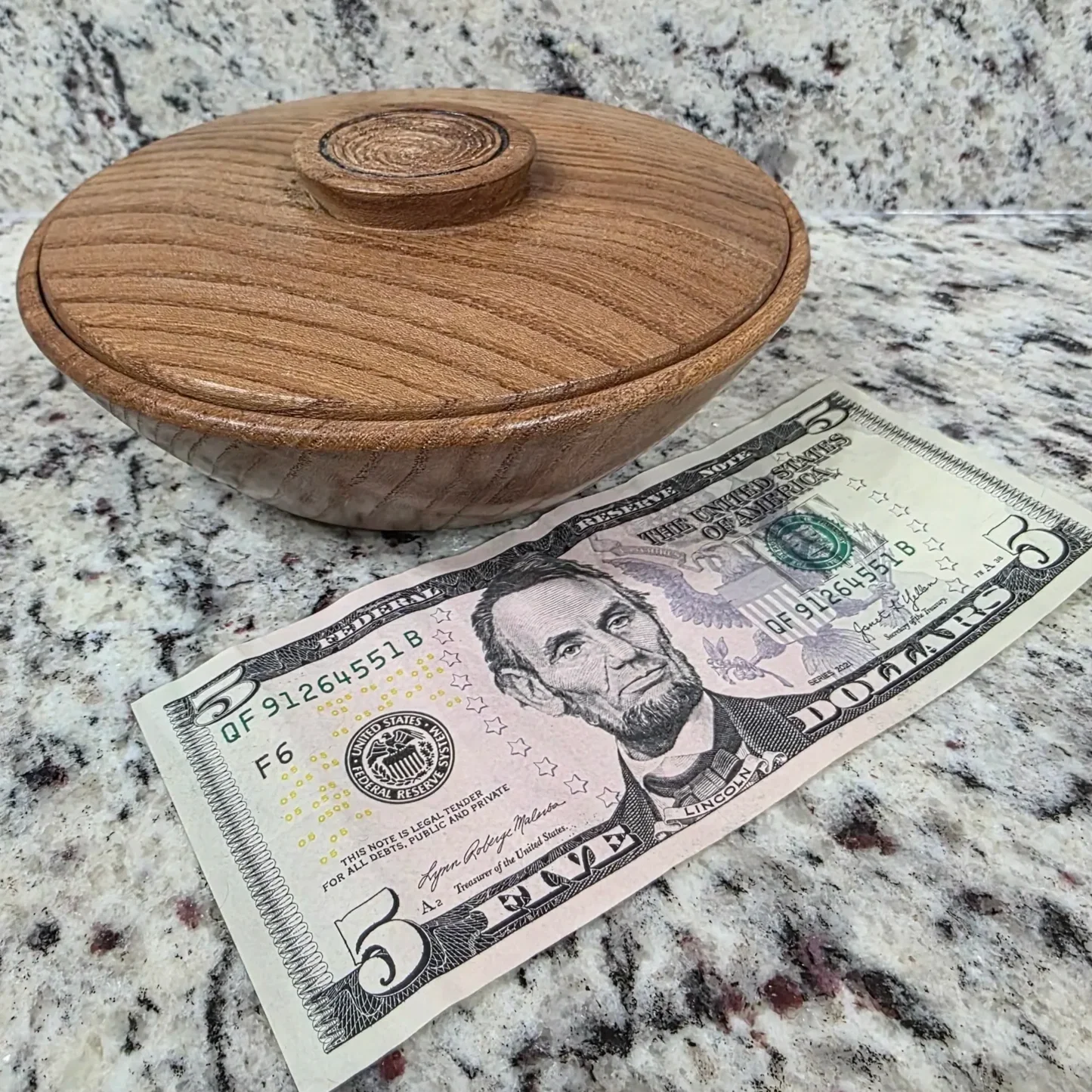 Lidded Elm Bowl