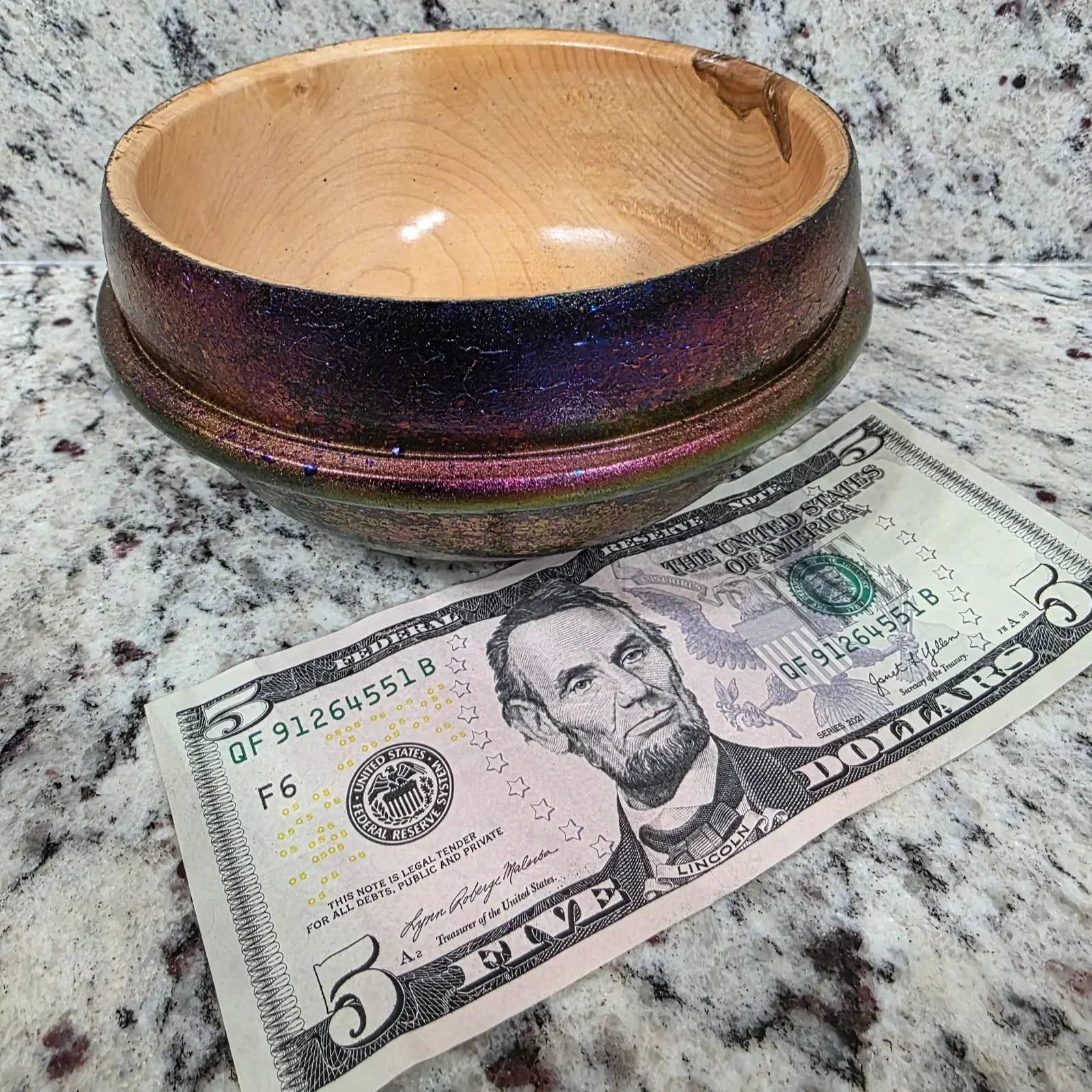 Color Shifting Poplar Bowl