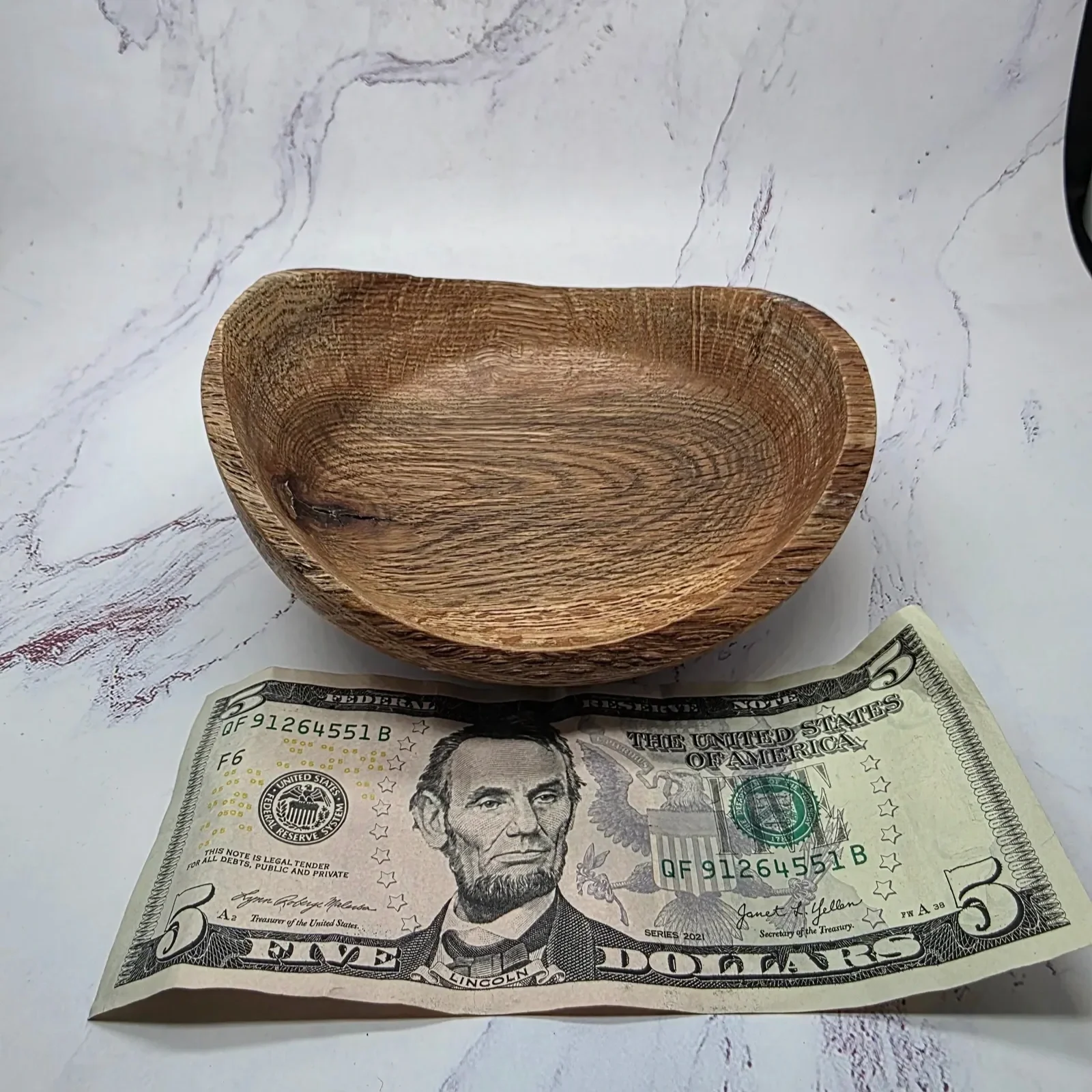 Natural Edge White Oak Bowl