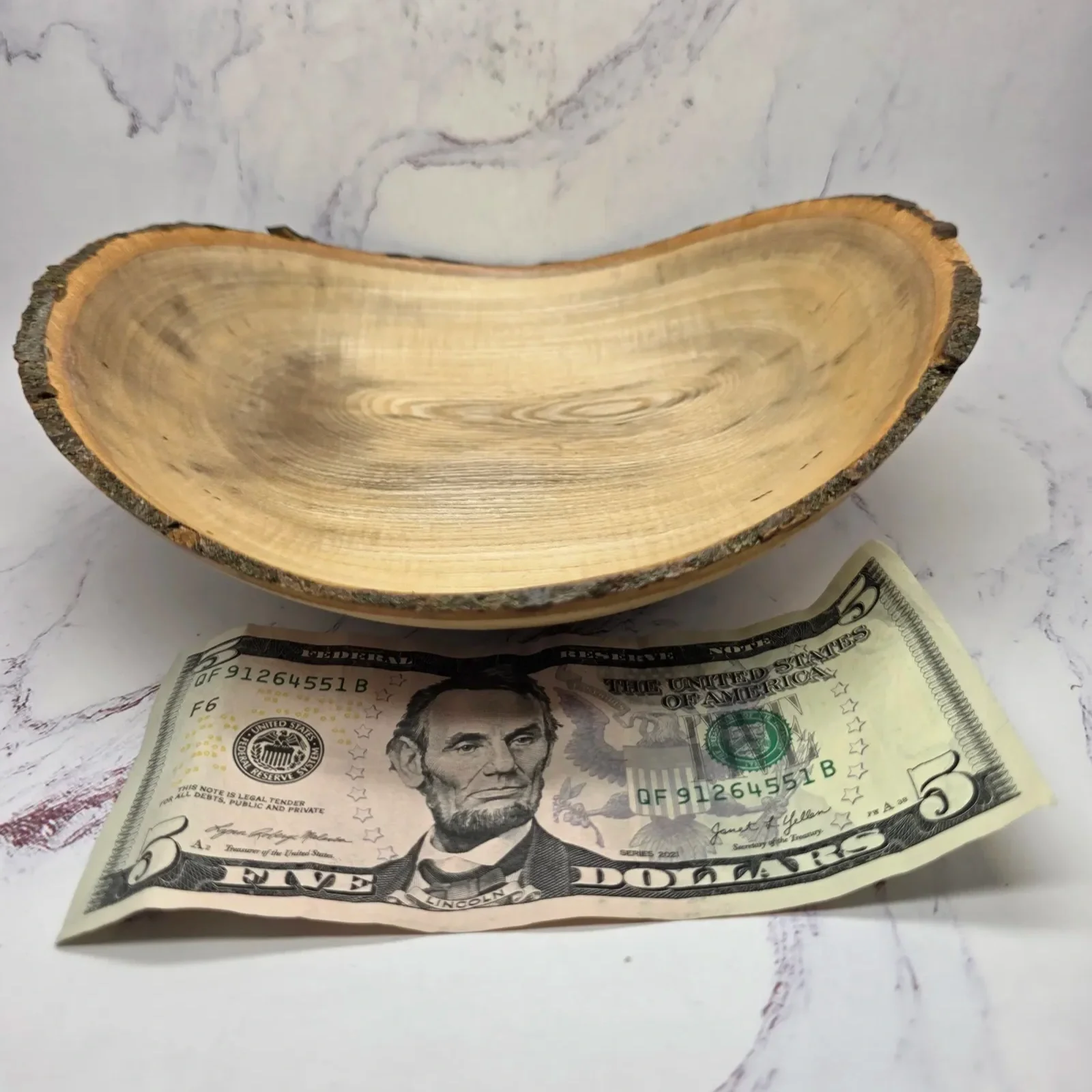 Oblong Live Edge Hackberry Bowl
