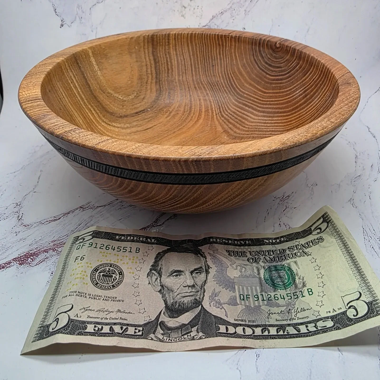 Oak and India Ink Bowl